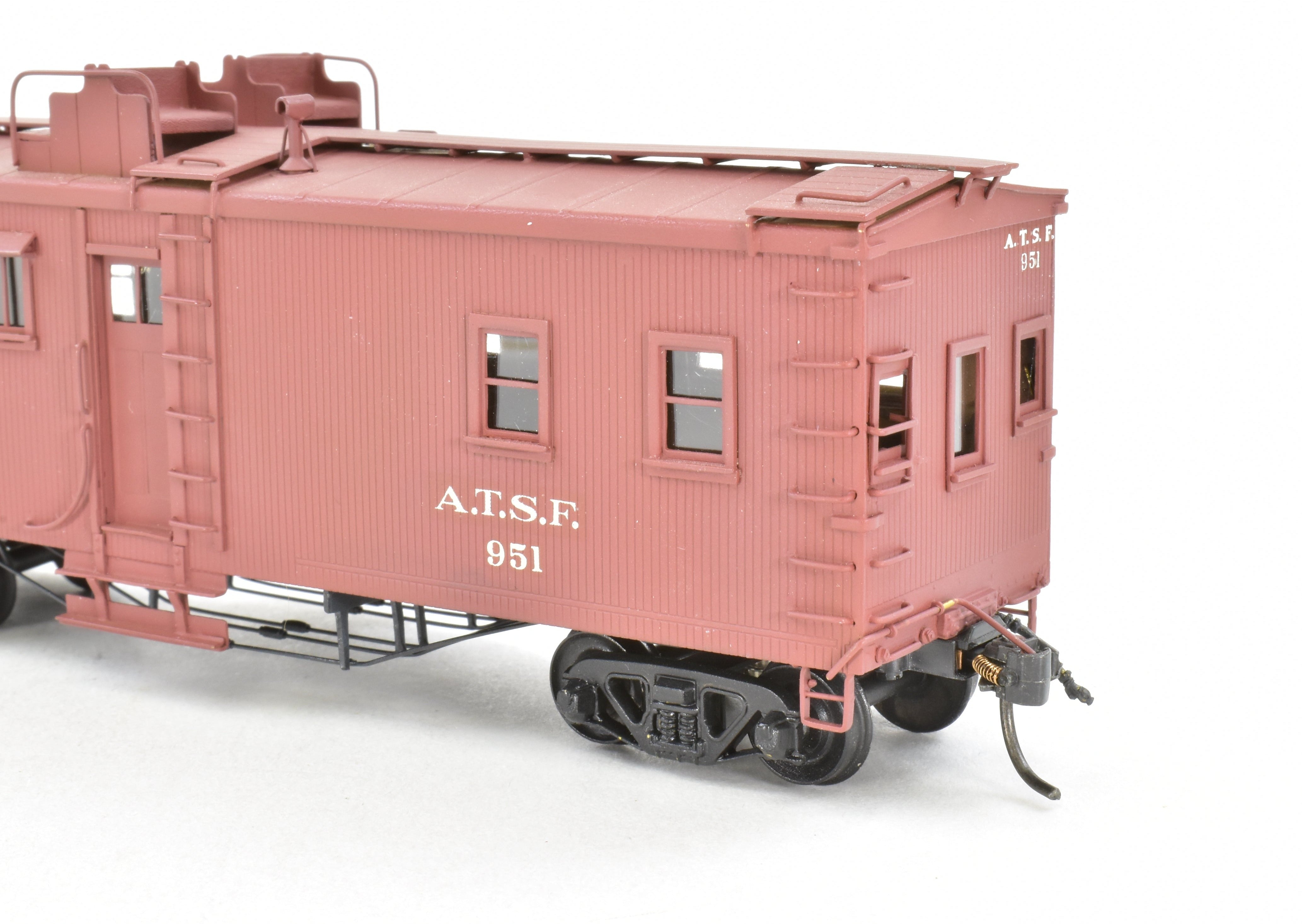 HO Scale Brass Key Imports ATSF - Santa Fe Open Air Seats Hollywood Caboose Professionally Painted Model No. 951