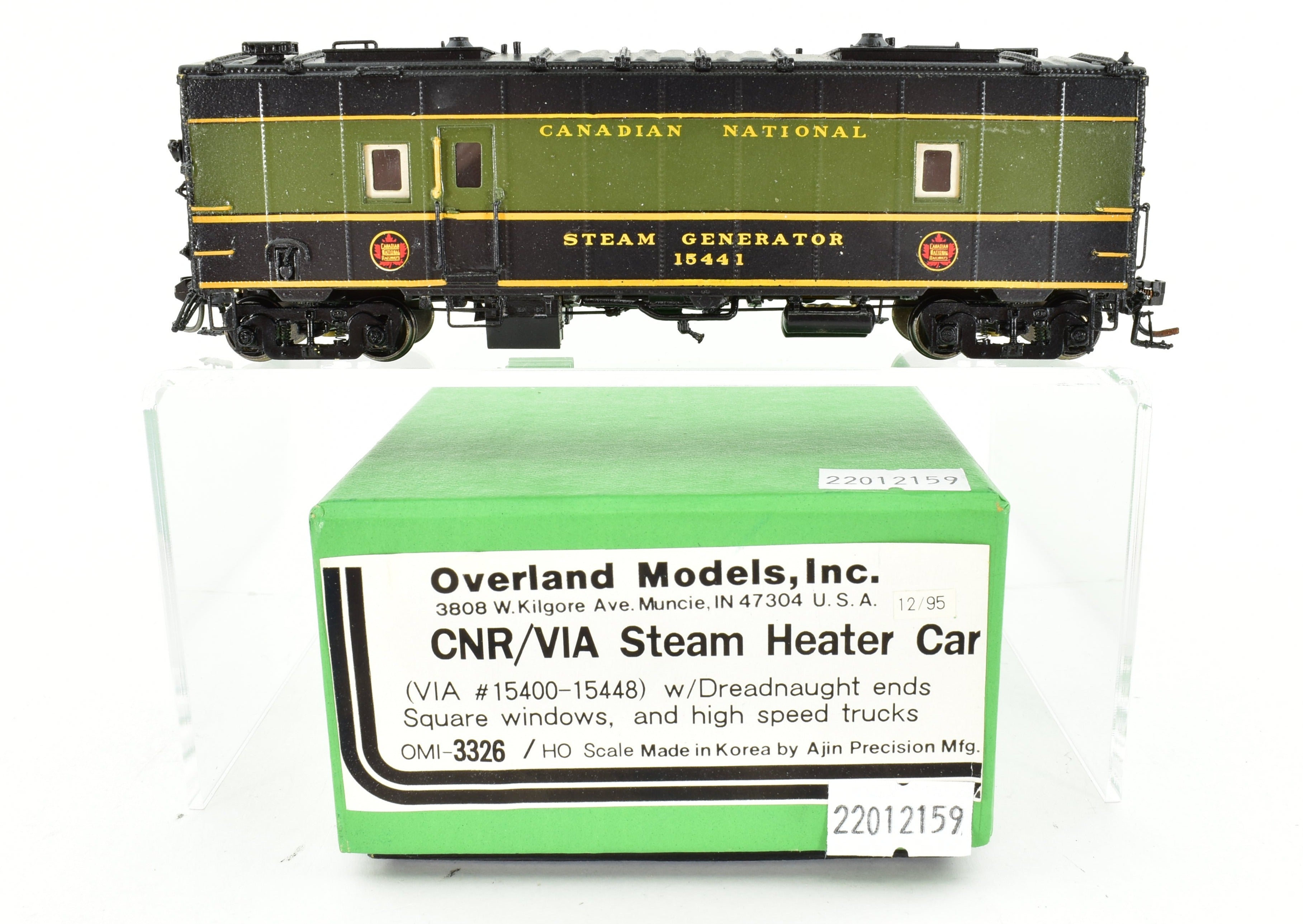 HO Scale Brass OMI - Overland Models, Inc. Custom - Painted Steam Heater Car for Canadian National Railway (CNR)