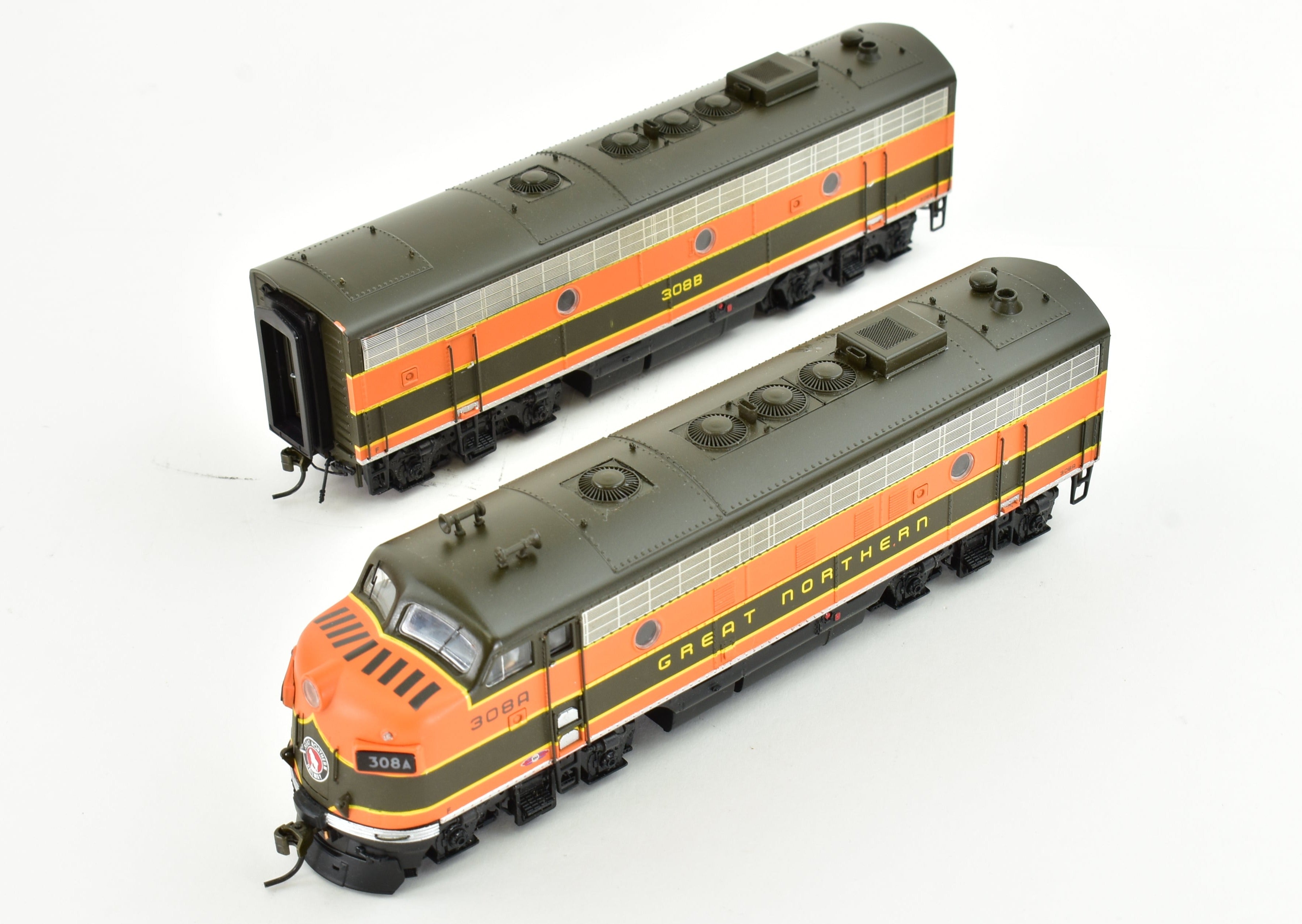 Broadway Limited Imports GN Great Northern EMD F7A/B Set with QSI DCC & Sound