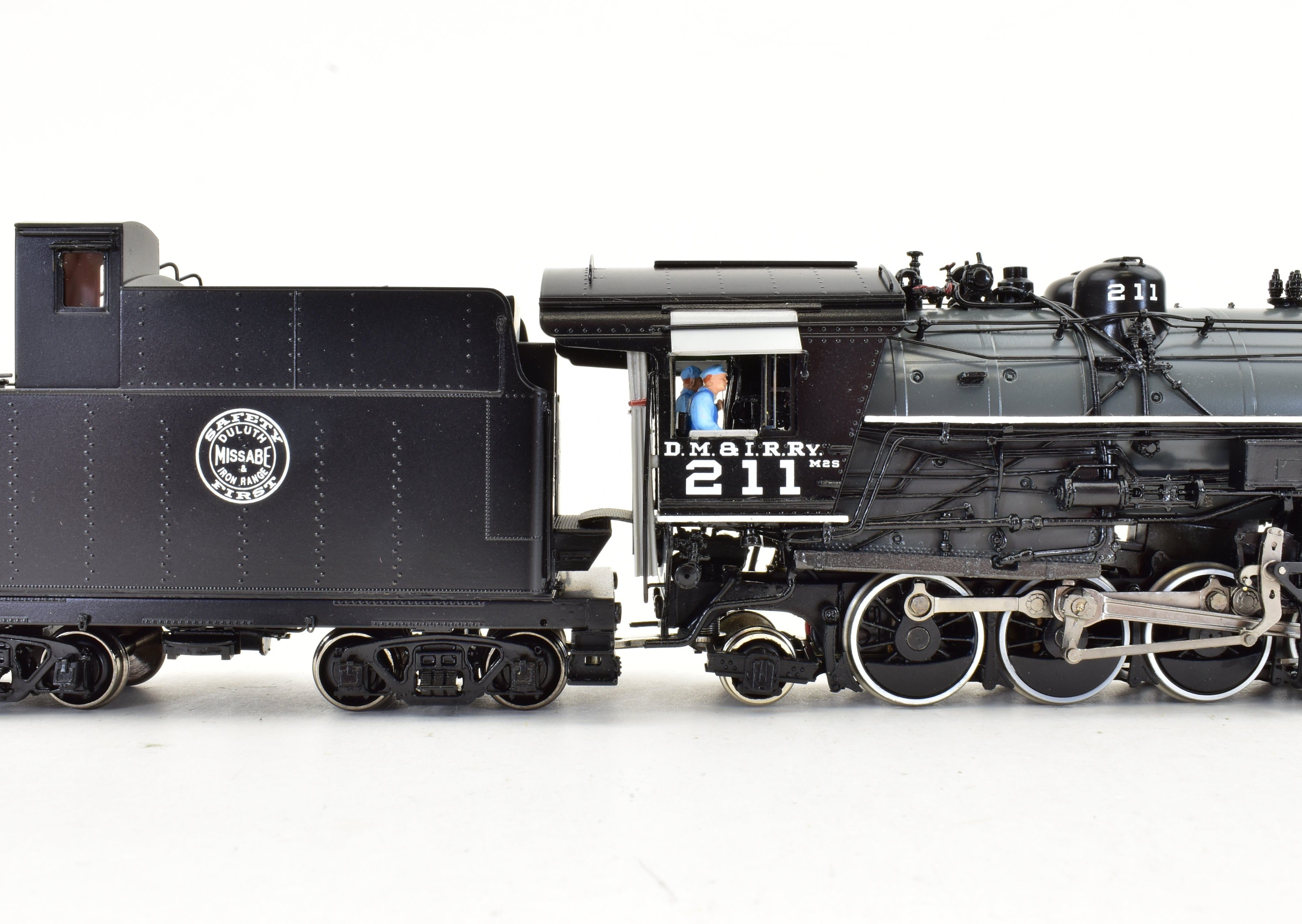 HO Scale Brass Steam Locomotive - Division Point (DVP) Duluth Missabe & Iron Range Class M - 2s 2 - 8 - 8 - 2 #211 with Grey Boiler Scheme and Factory Painted Finish