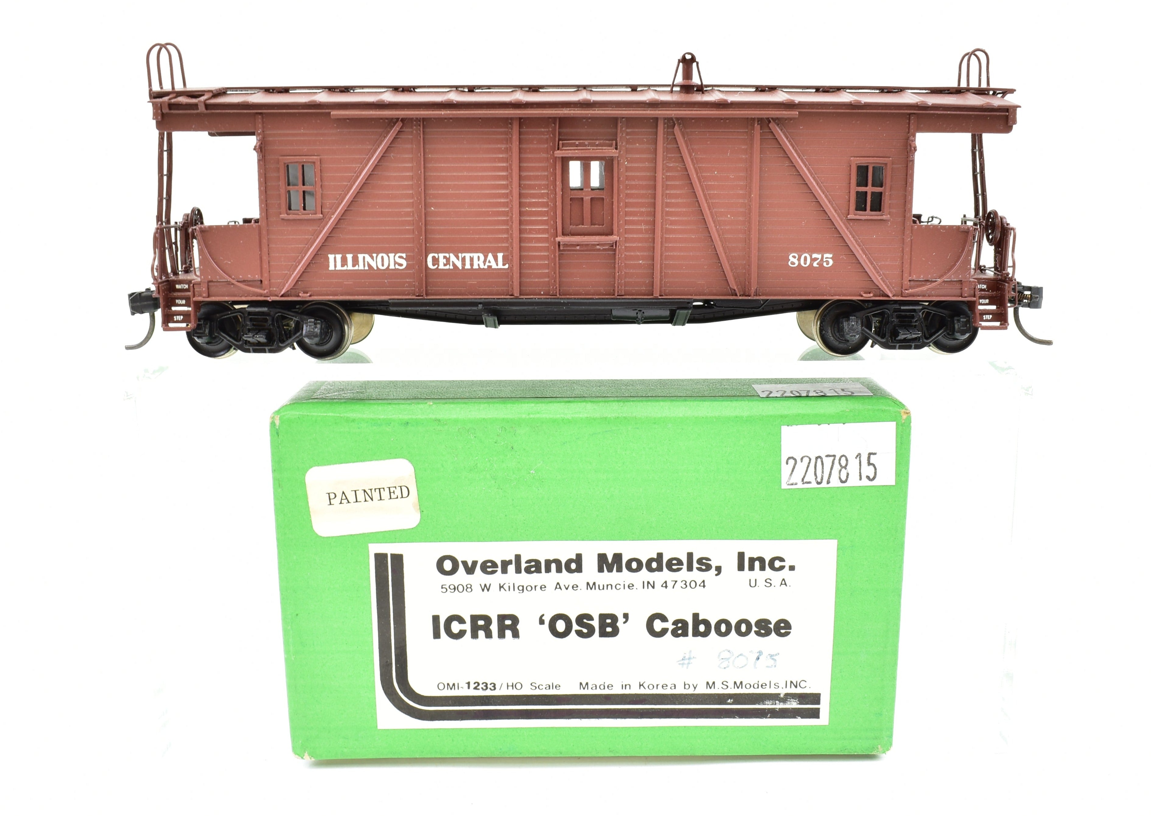 HO Scale Brass OMI Illinois Central OSB Wood Caboose, Professionally Painted