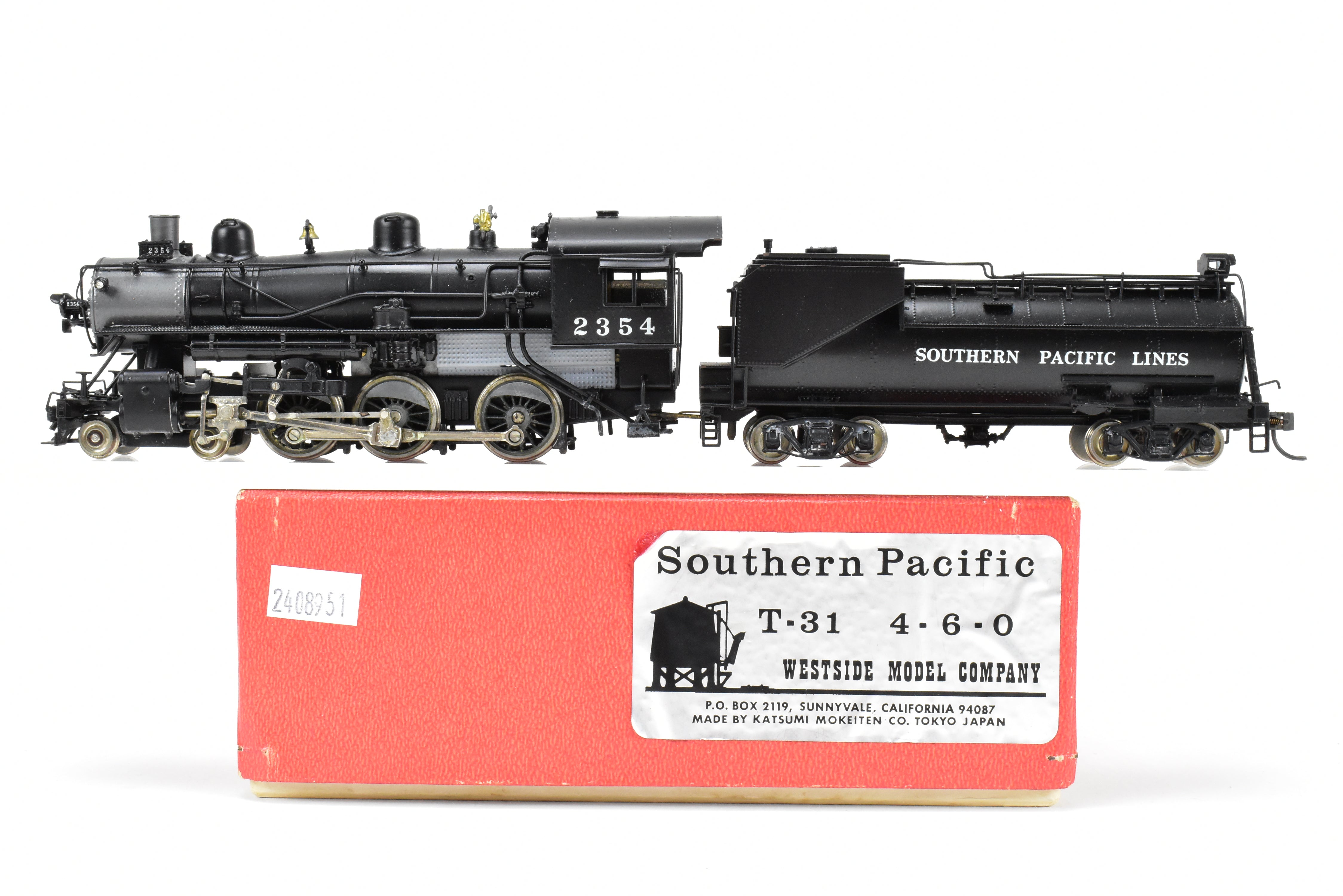 HO Scale Brass Westside Model Co. Southern Pacific T-31 4-6-0 #2354 Locomotive