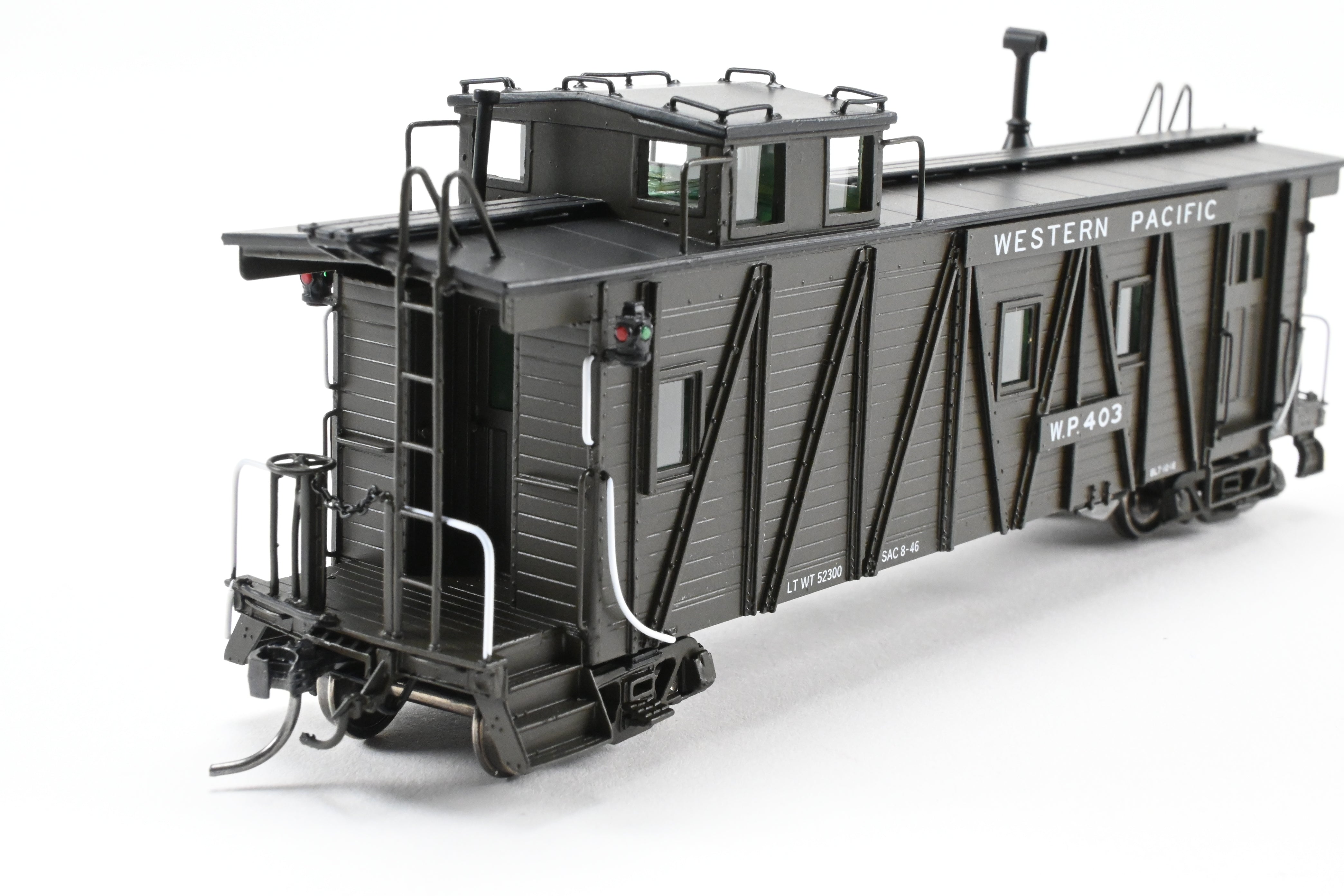 HO NEW Brass North Bank Line WP Western Pacific #403 Pullman Green Caboose with Side Door