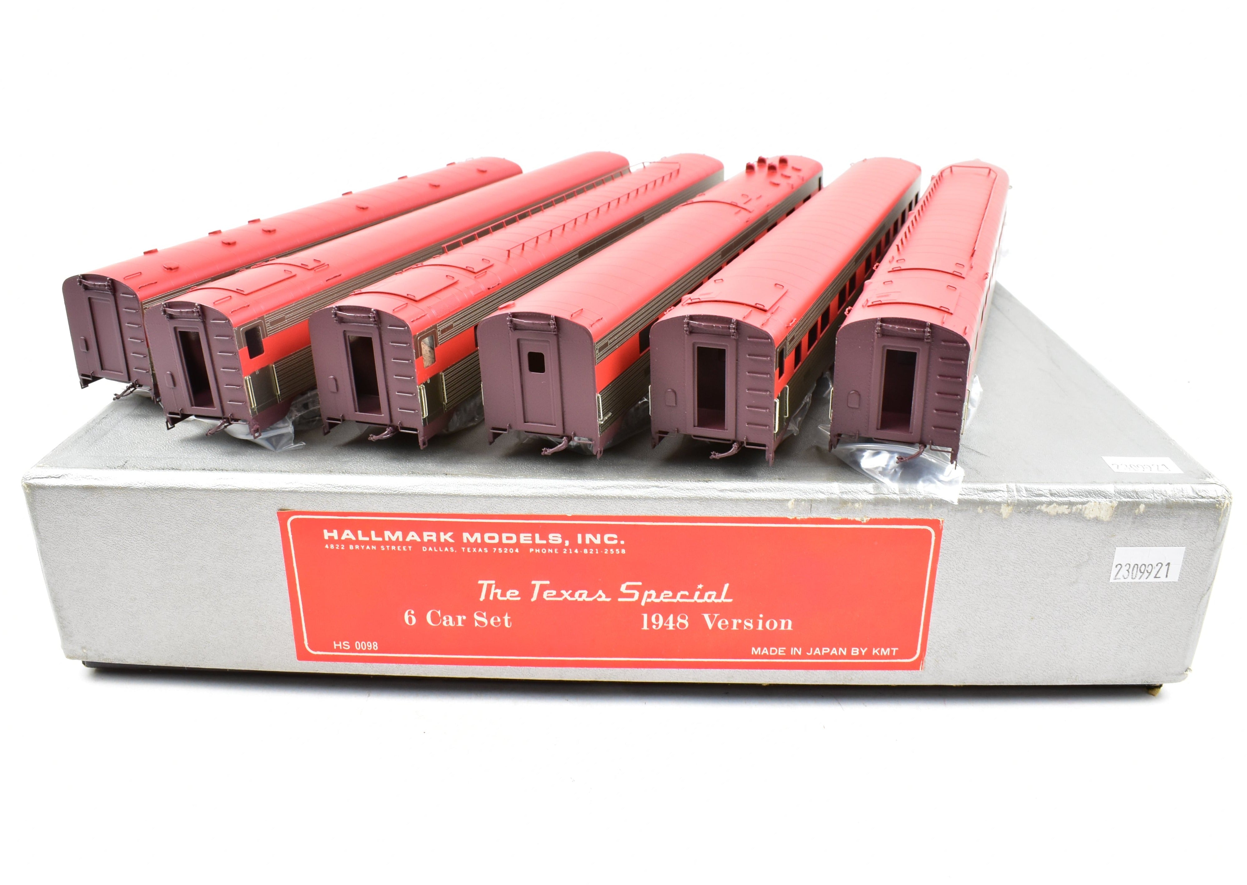 HO Scale Brass Hallmark Models Specialized SLSF - Frisco and MKT - Missouri Kansas Texas Katy Texas Special 6-Car Set with FP Locomotive Model