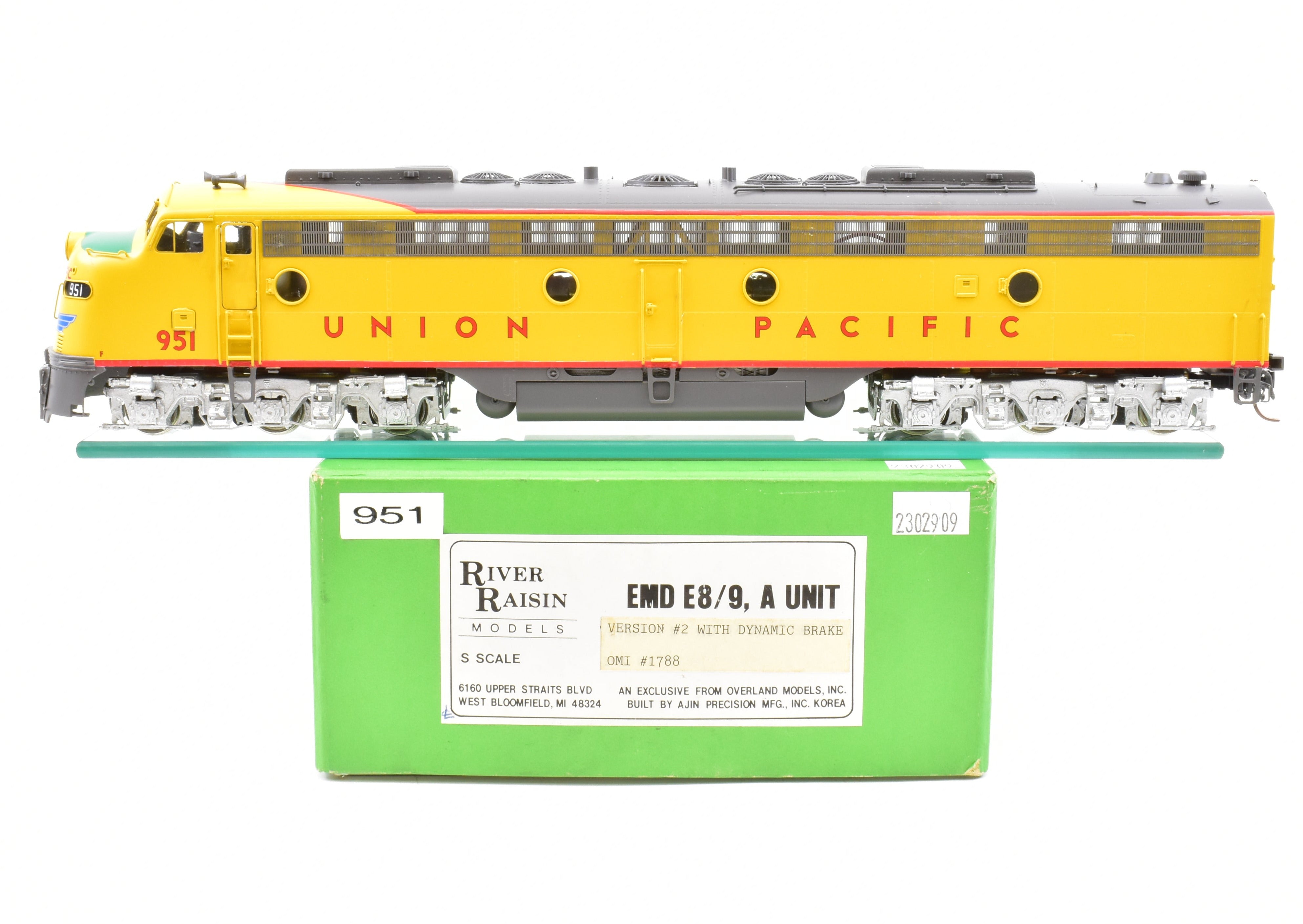 S Scale Brass Union Pacific (UP) EMD E8/9 A-Unit Model by River Raisin Models with Factory Painted Finish