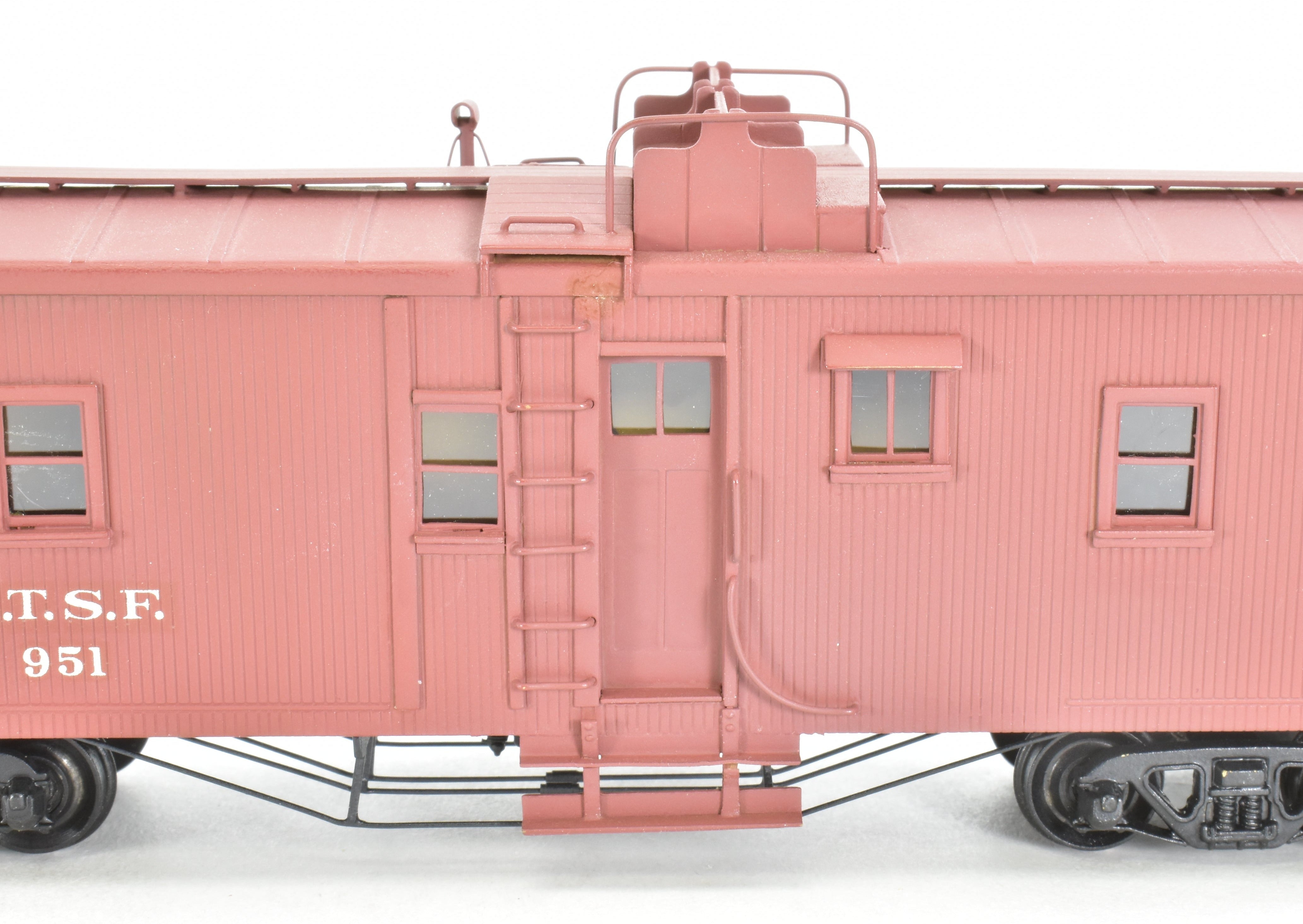 HO Scale Brass Key Imports ATSF - Santa Fe Open Air Seats Hollywood Caboose Professionally Painted Model No. 951