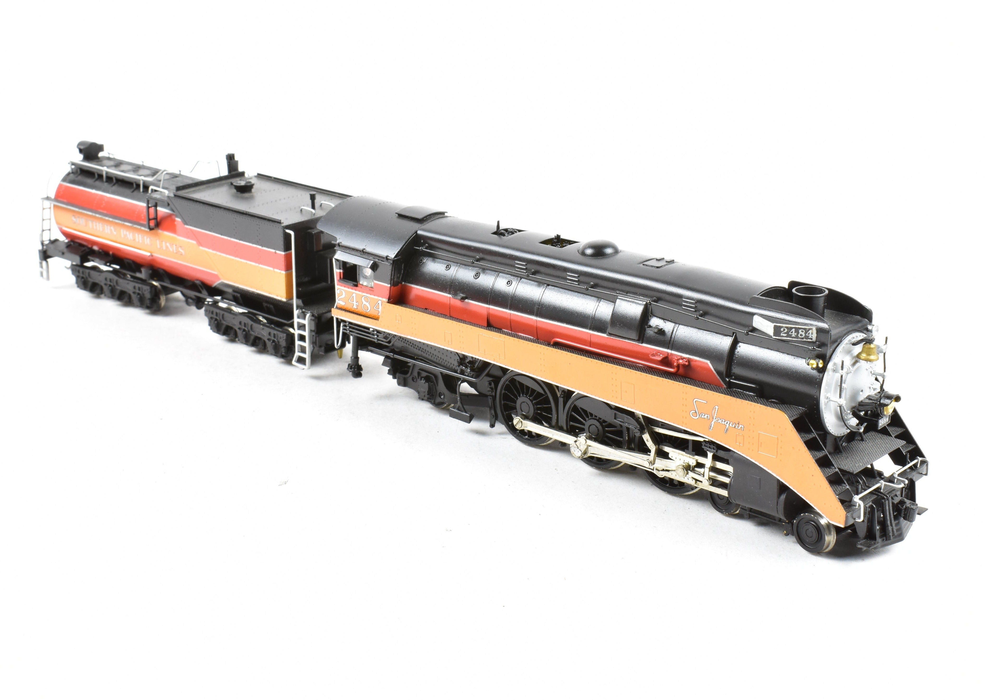 HO Scale Brass Model Train by Westside Model Co. - Southern Pacific Class P - 10 4 - 6 - 2 Streamlined Pro Painted Daylight No. 2484 with Can Motor Upgrade
