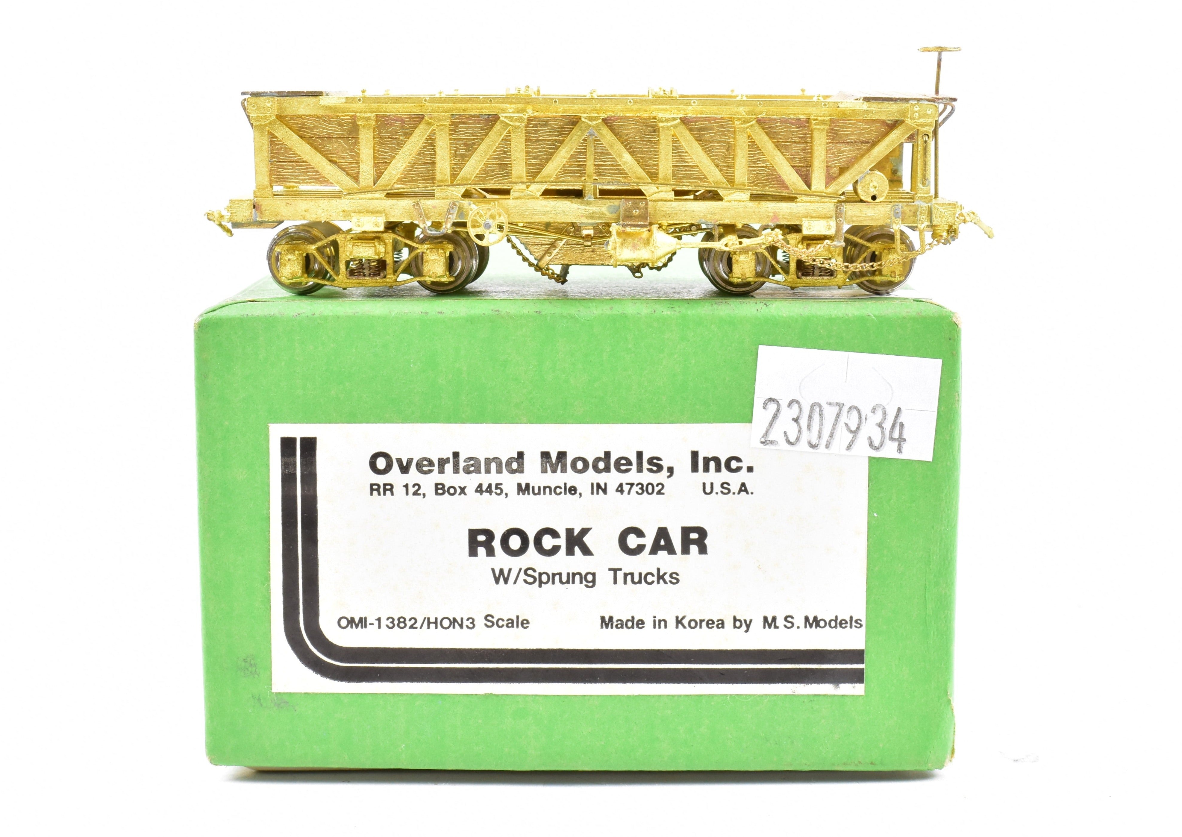 HOn3 Brass OMI Rock Car with Sprung Trucks from Overland Models in Great Condition