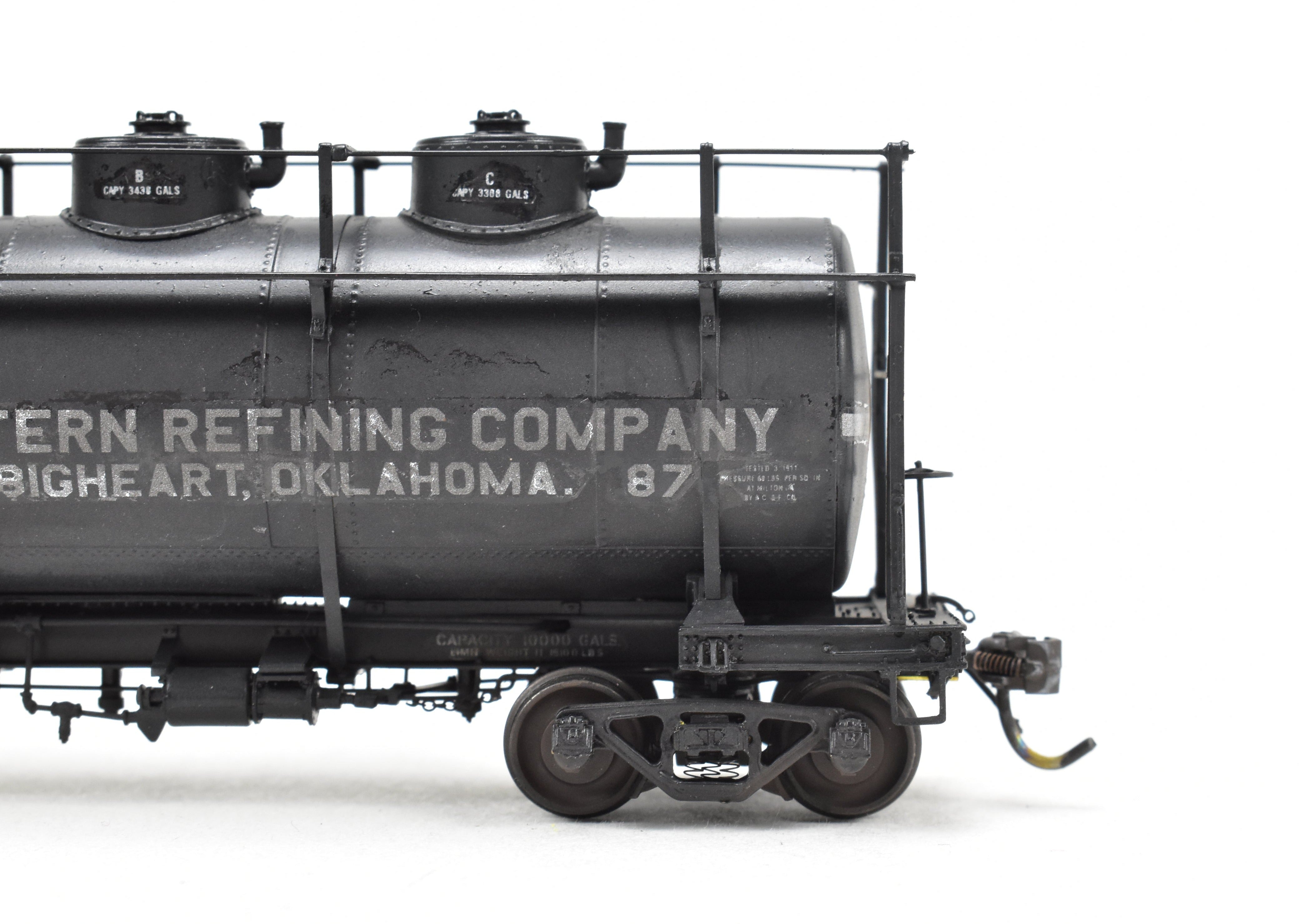 HO Scale Brass W&R - W&R Enterprises Various Roads AC&F 10,000 Gallon 3-Dome Tank Car with High Walkway for Model Railroad Collection