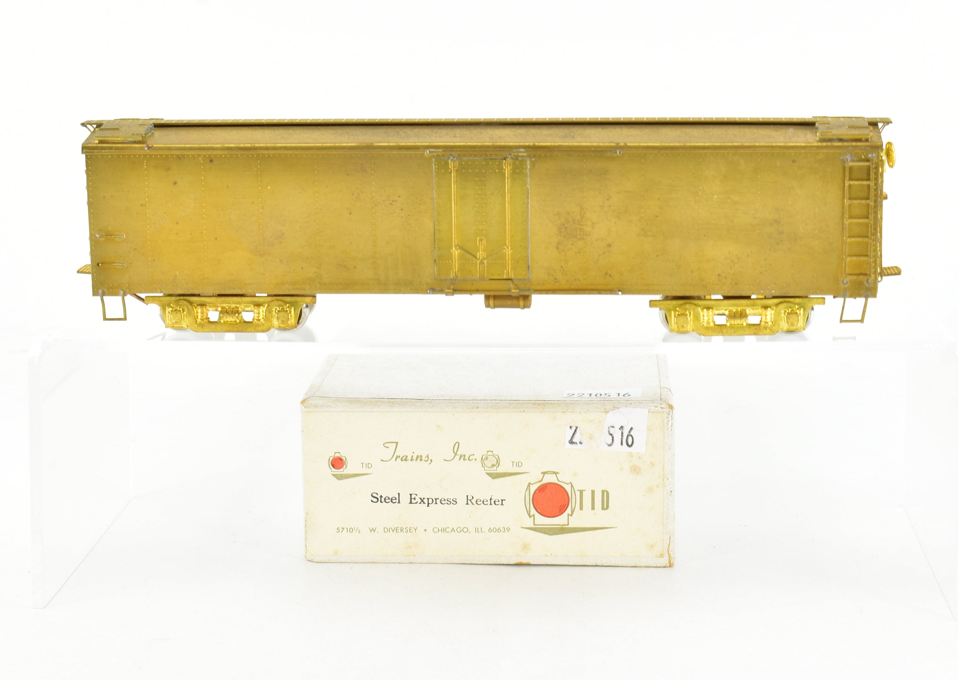 HO Scale Brass Model Trains by Trains Inc. - 50-Foot Steel Railway Express Reefer for Various Railway Routes