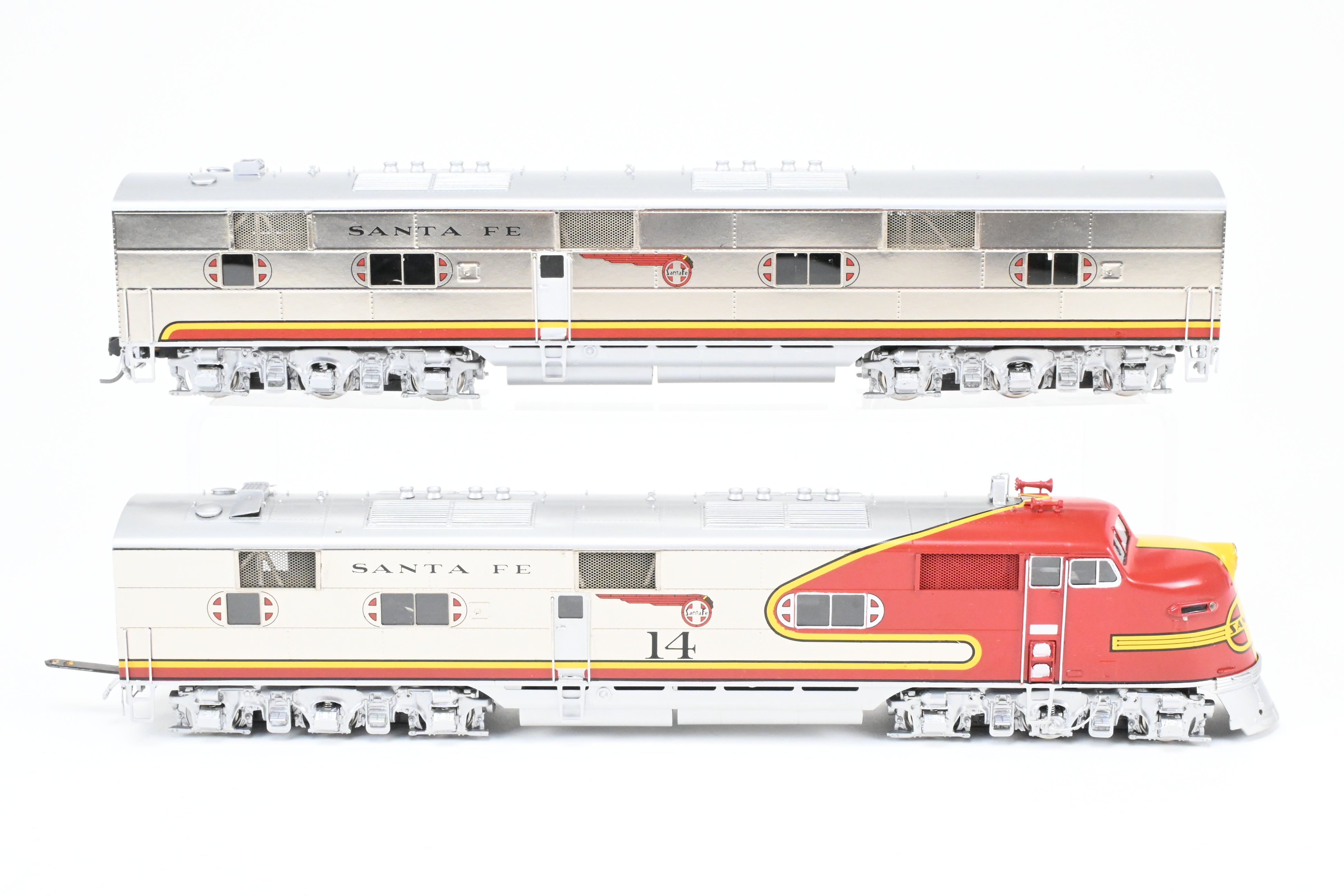 HO Scale Brass Conventional Cylinder - Challenger Imports ATSF - Santa Fe EMD E6 A/B Set with Plating and Painting, No. 14