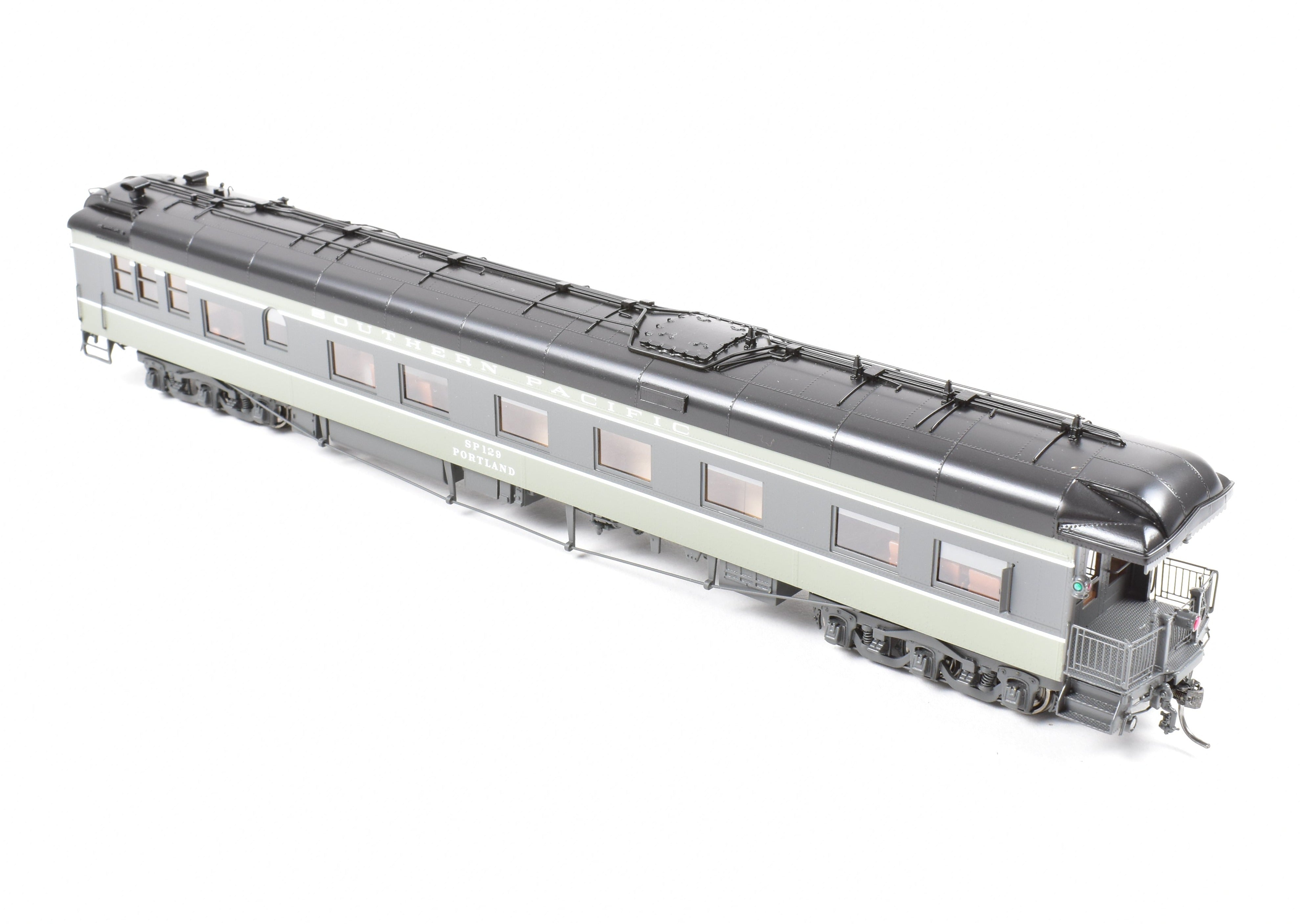 HO Scale New Brass Business Car: Southern Pacific #129 Two-Tone Grey
