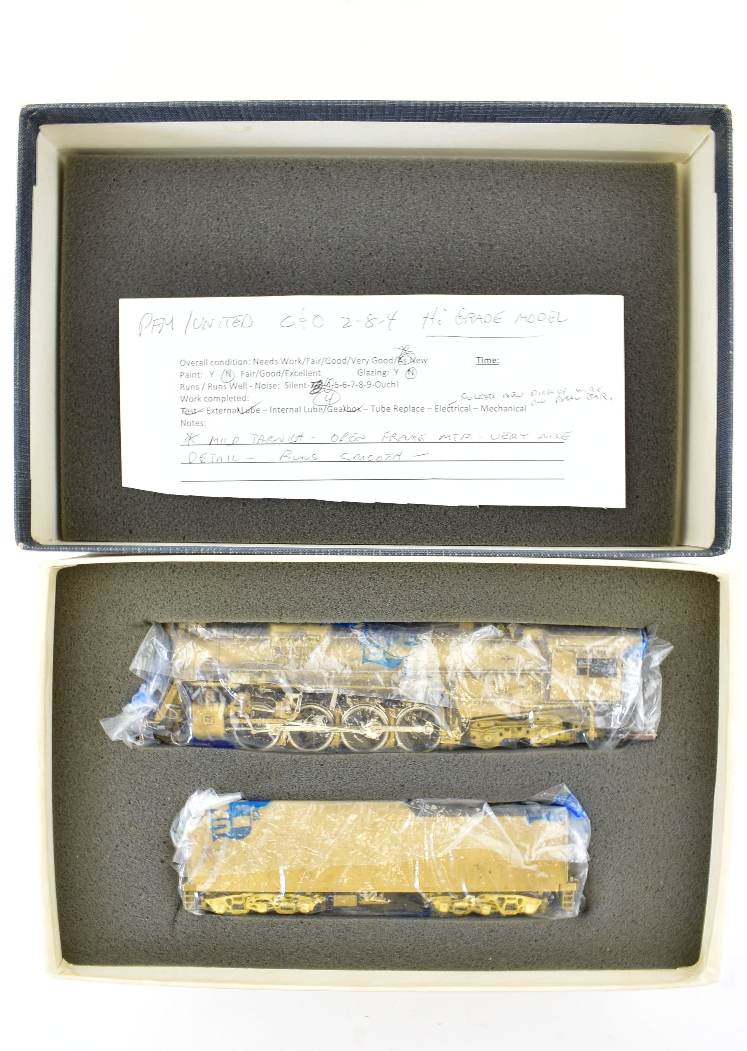 High - Quality HO Scale Brass Pacific Fast Mail (PFM) Model Train - United C&O, Chesapeake & Ohio 2 - 8 - 4 Alco Kanawha, 1977 Edition