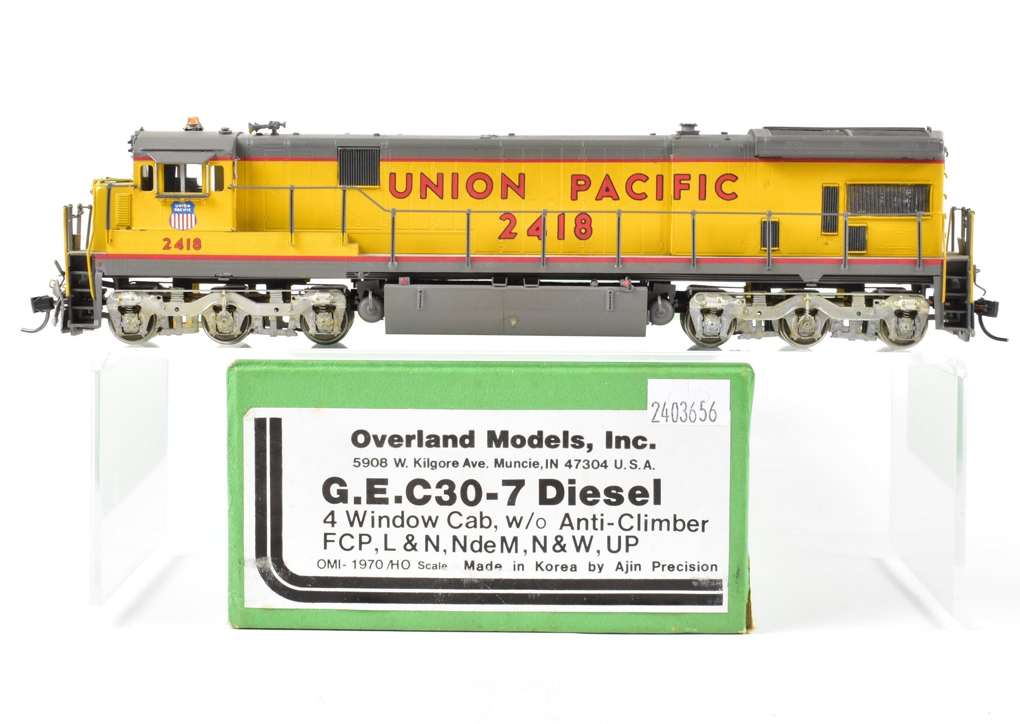 HO Scale Brass Diesel Locomotive Model - Overland Models, Inc. Union Pacific GE C - 30 - 7 with 4 - Window Cab and without Anticlimber CP