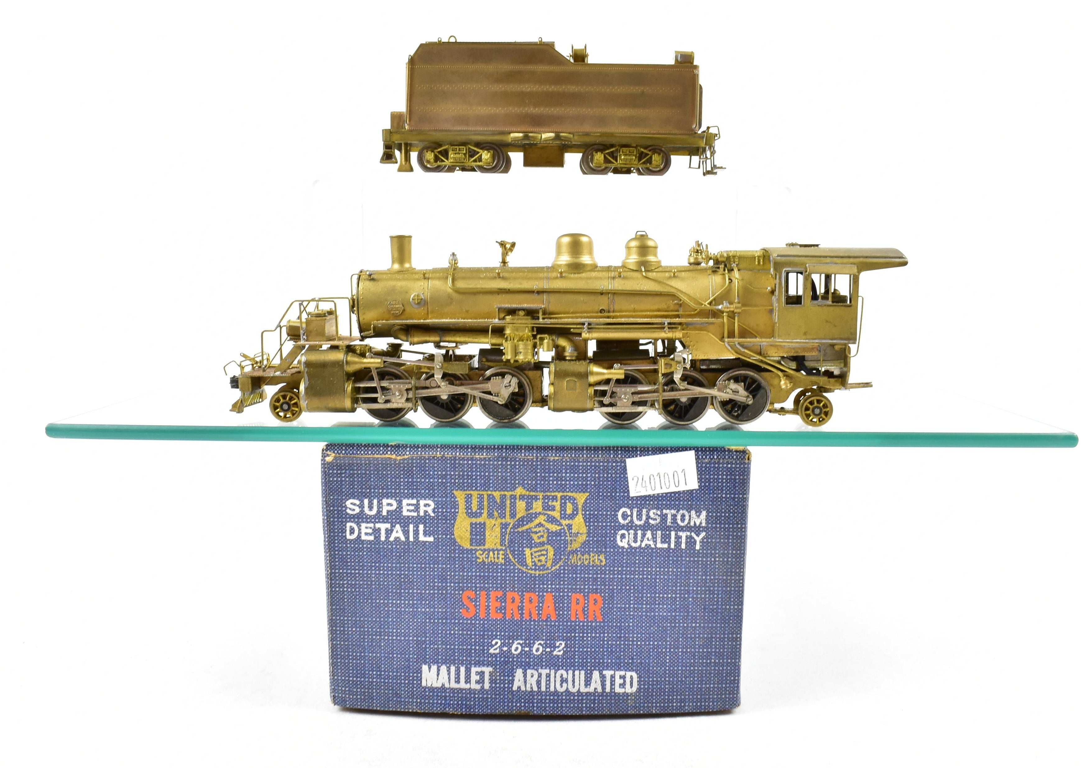 HO Scale Brass Pacific Fast Mail Model Train - United Sierra Railroad 2-6-6-2 Steam Locomotive from 1967 Production Run