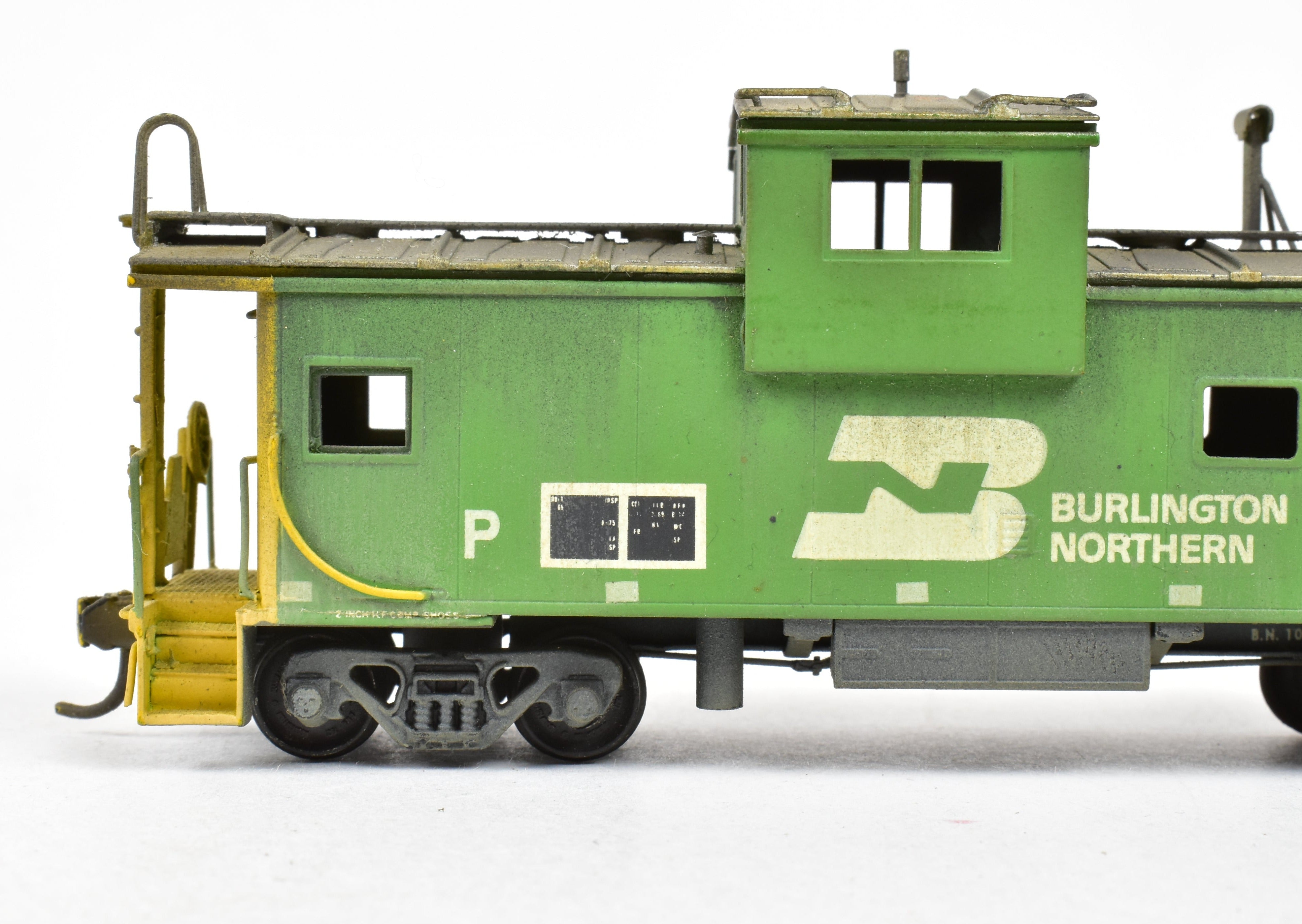 HO Scale Brass Oriental Limited Burlington Northern X Caboose X96 - 155 Class Model with Custom Painting and Weathering Effect