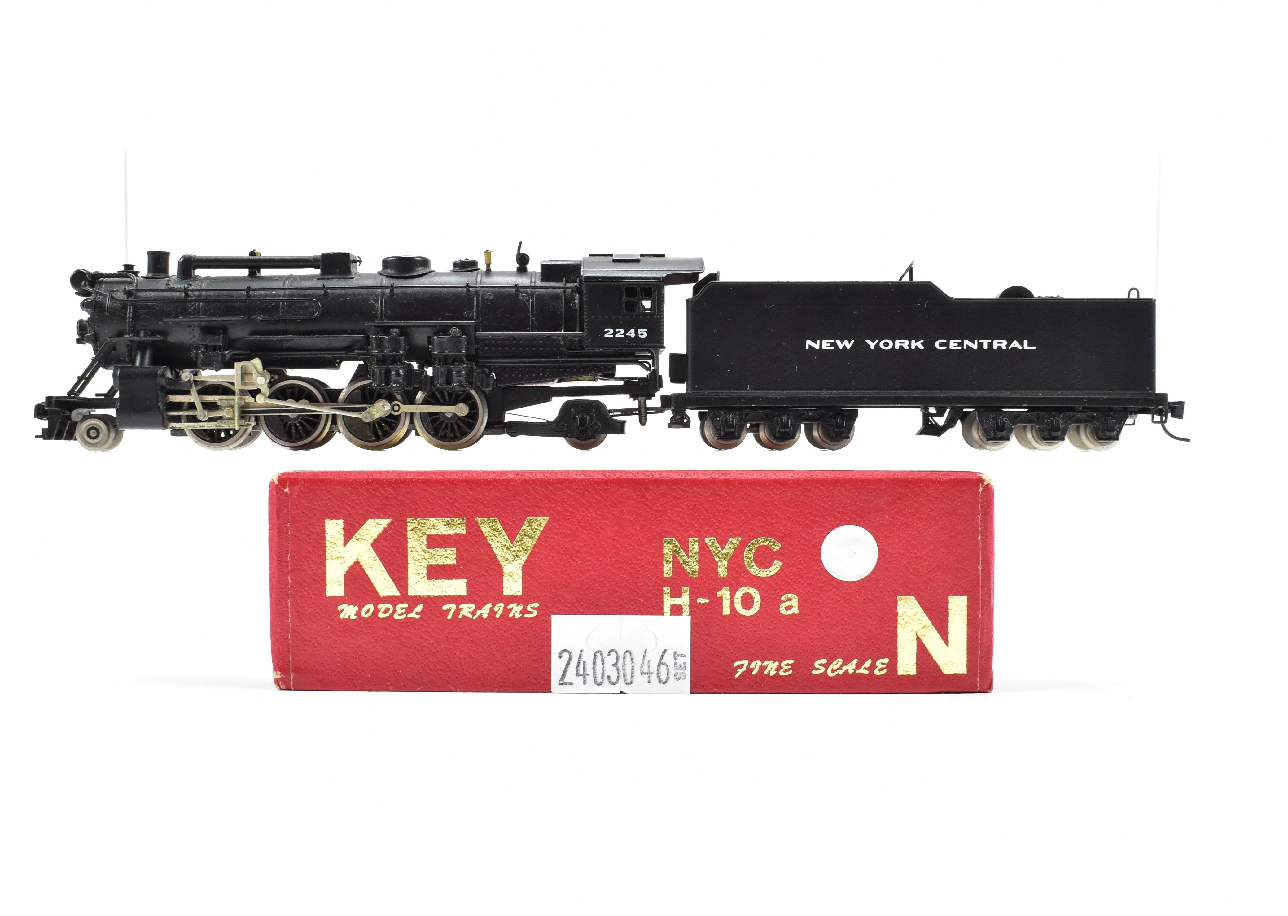 Brass N Scale Key Model Imports New York Central H - 10a 2 - 8 - 2 FP Locomotive