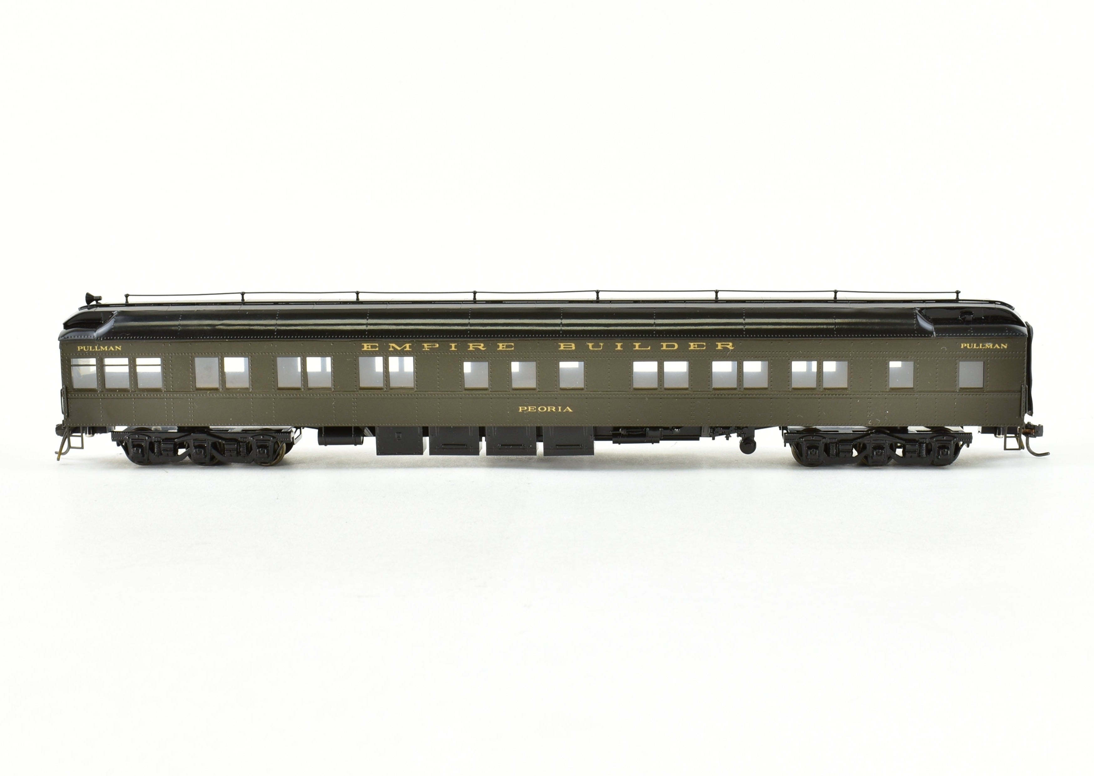 HO Scale Brass Model Train - Oriental Limited GN, Great Northern 1935 Empire Builder Observation Lounge Cars 1071 - 1075 CP Peoria