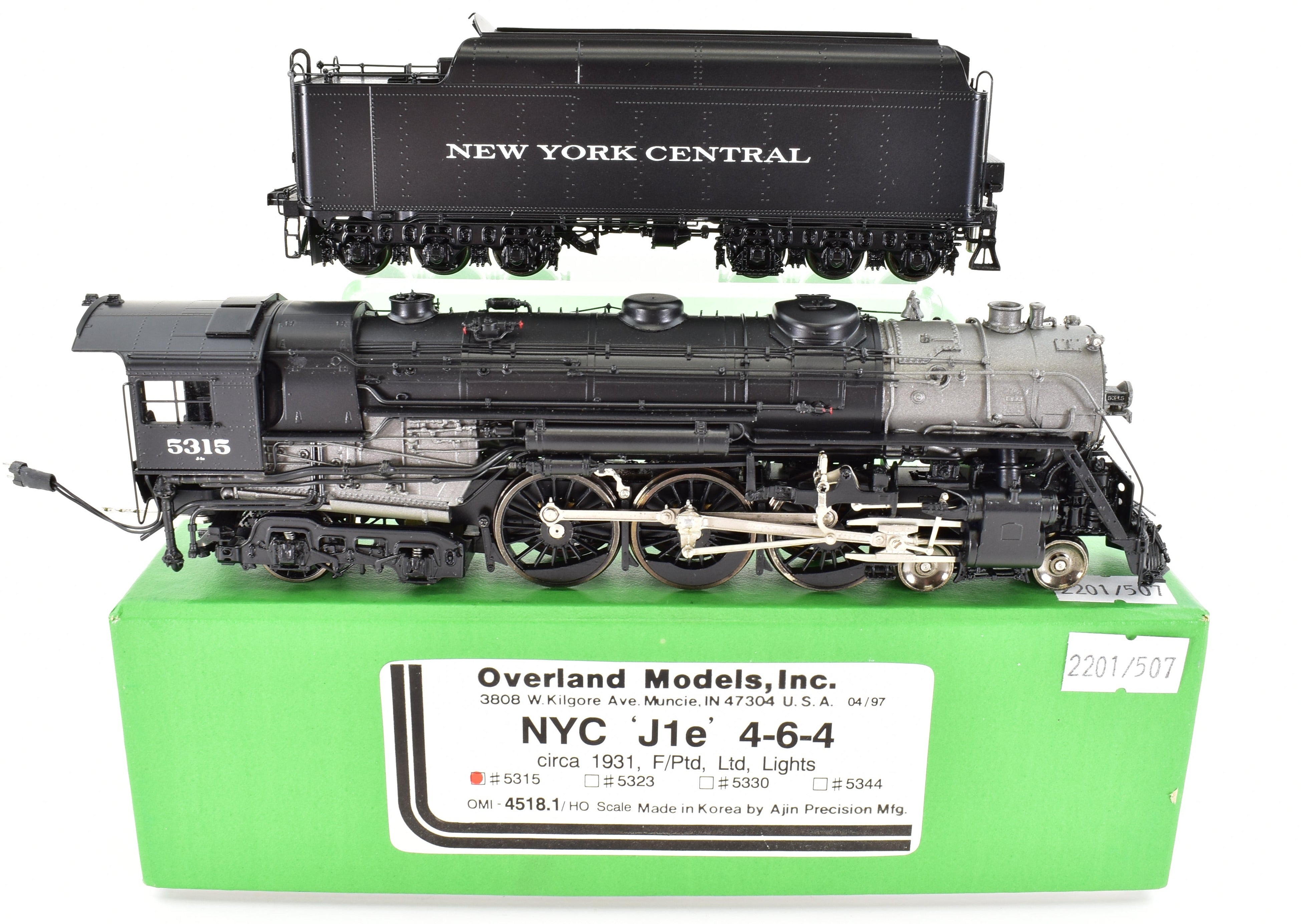 HO Scale Brass NYC J-1e 4-6-4 Hudson Locomotive Model No. 5315, 1931 Version