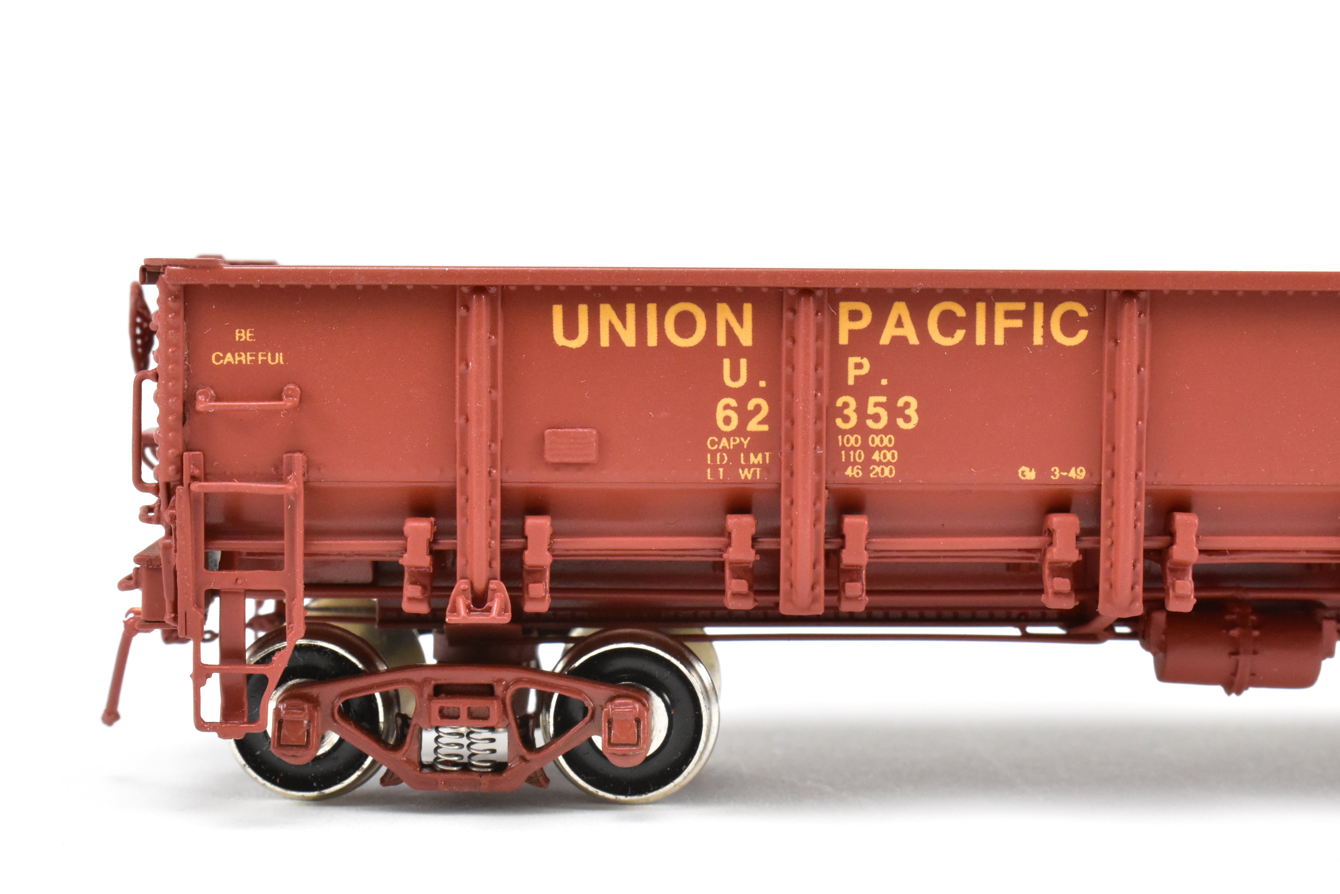 HO Scale Brass CIL - Challenger Imports Union Pacific Class G50 - 7 Drop Bottom Gondola Model, Version 2 with Riveted Side Sheets, Factory - Painted and Numbered FP #62353