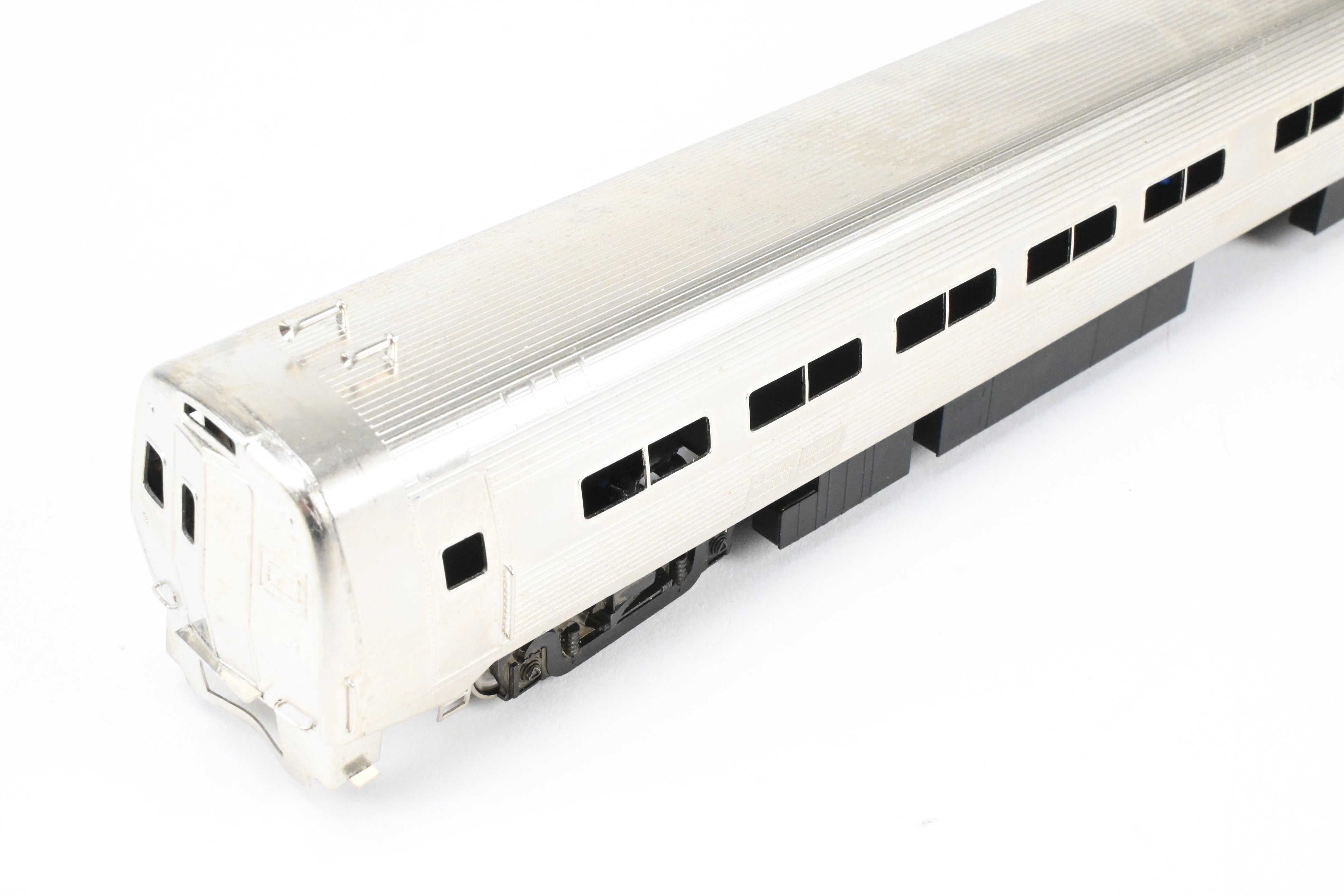 HO Scale Brass Gem Models Collectible PC - Penn Central/Amtrak Budd Metroliner 2-Car Set (1 Powered and 1 Non-Powered) with Factory Plated and Unlettered Finish