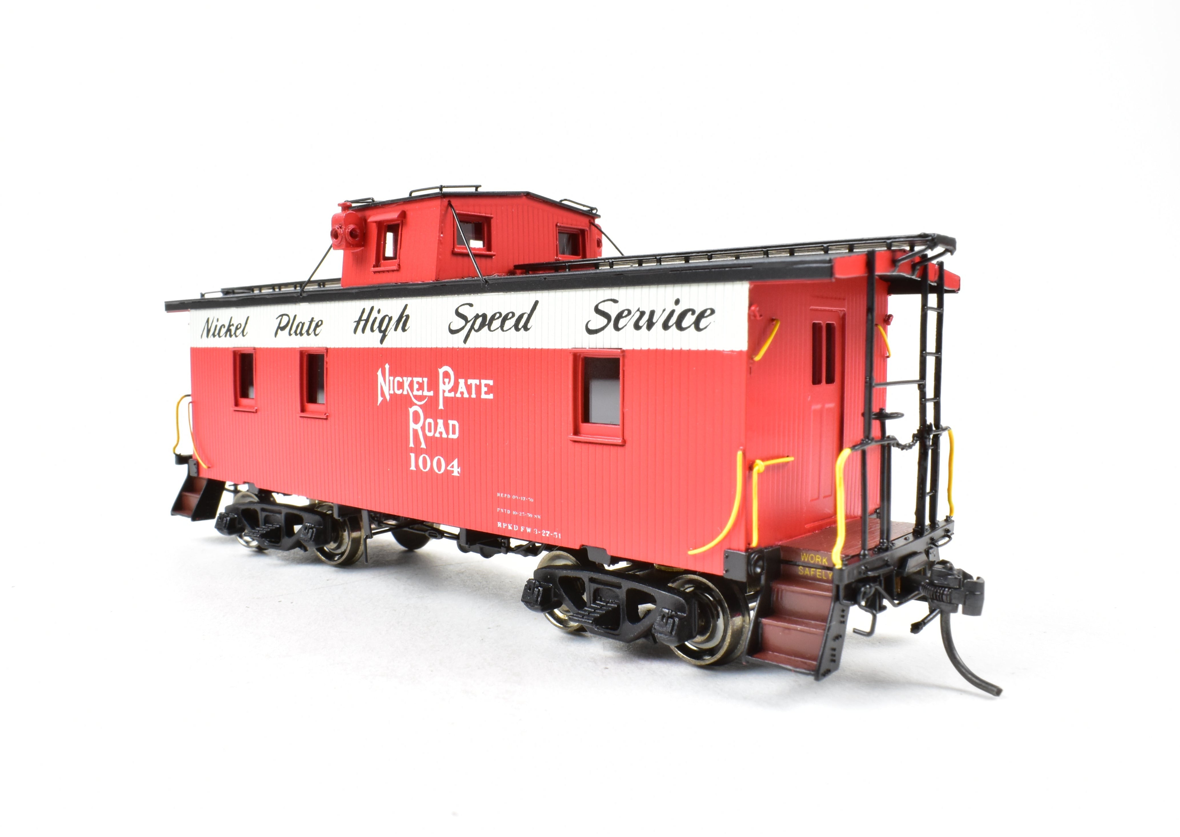 HO Scale Brass Division Point Nickel Plate Road 1000 Series 30-Foot Wood Caboose Model FP No. 1004 from New York City and St. Louis