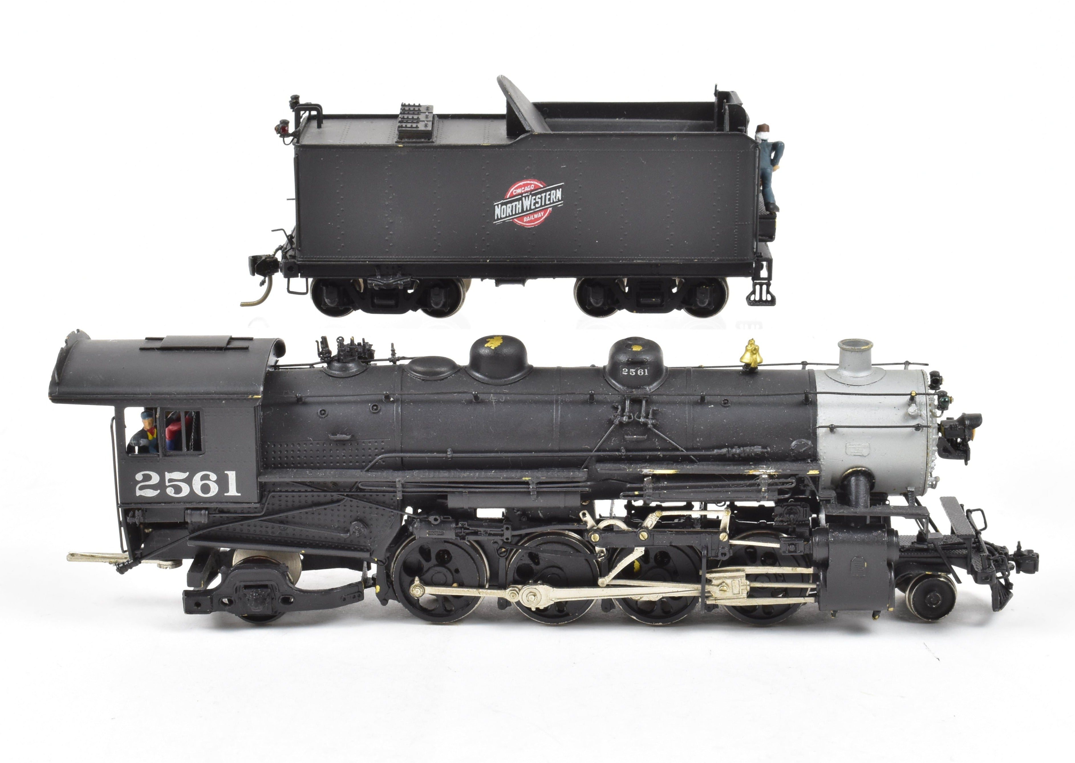 HO Scale Brass Model Train - Overland Models Chicago & North Western J - A 2 - 8 - 2 Mikado Locomotive in AS - IS Condition