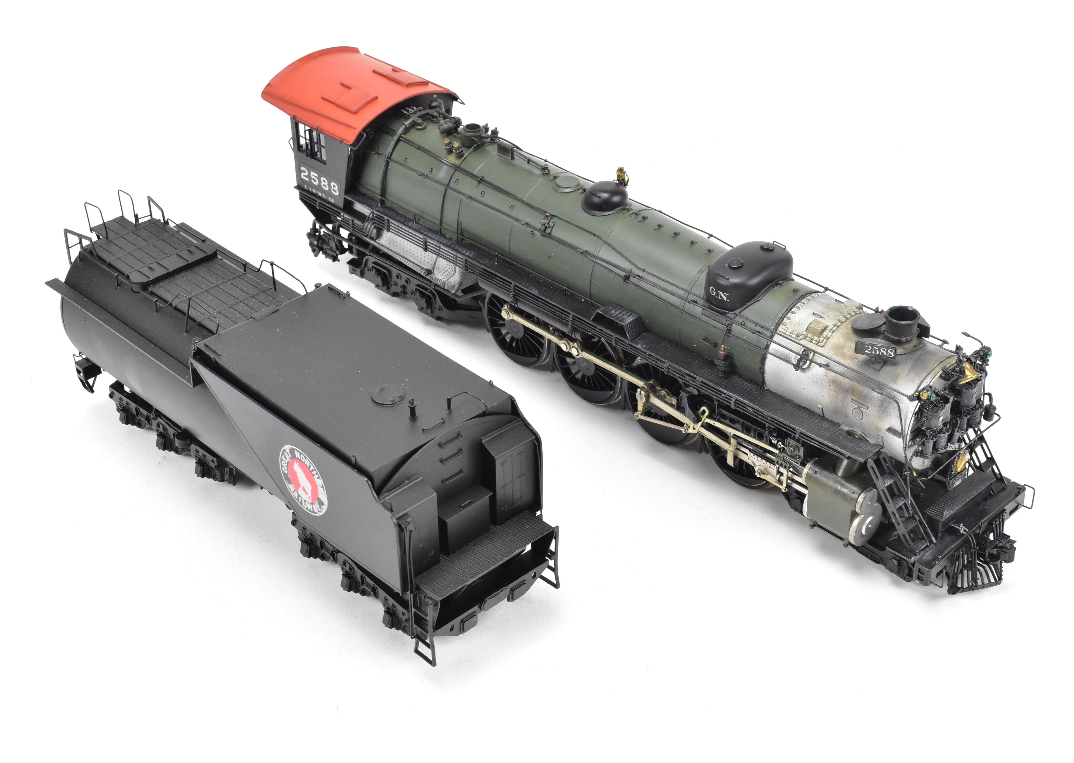 O Scale Brass Model Train - Sunset Models Great Northern S - 2 Class 4 - 8 - 4 Custom Painted Locomotive No. 2588
