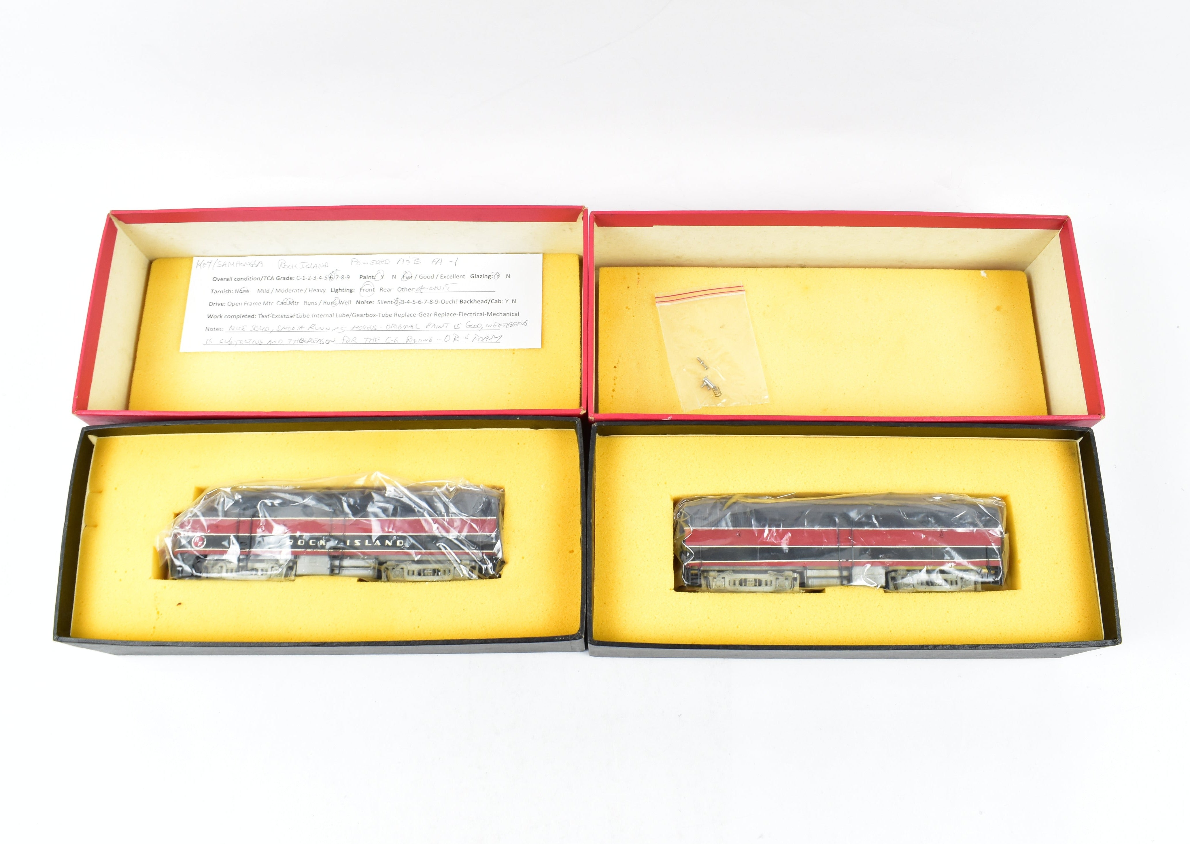 HO Scale Brass Model Train Key Imports CRI&P - Rock Island l ALCO FA-1/FB-1 Set Phase II CP and Weathered Version No. 145