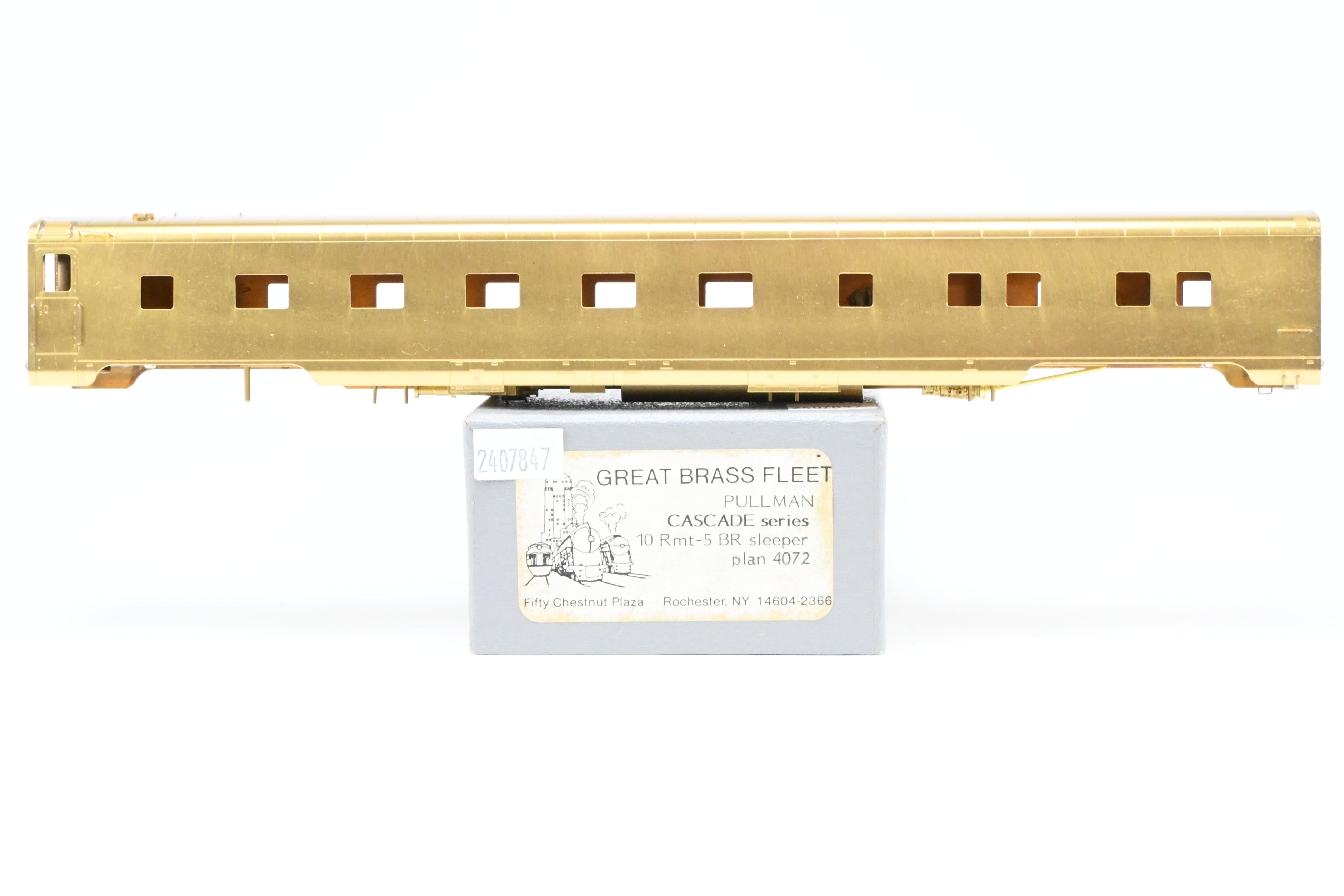 HO Brass Great Brass Fleet NYC - Skirted Pullman 10 - 5 Sleeper Cascade Series, No Trucks