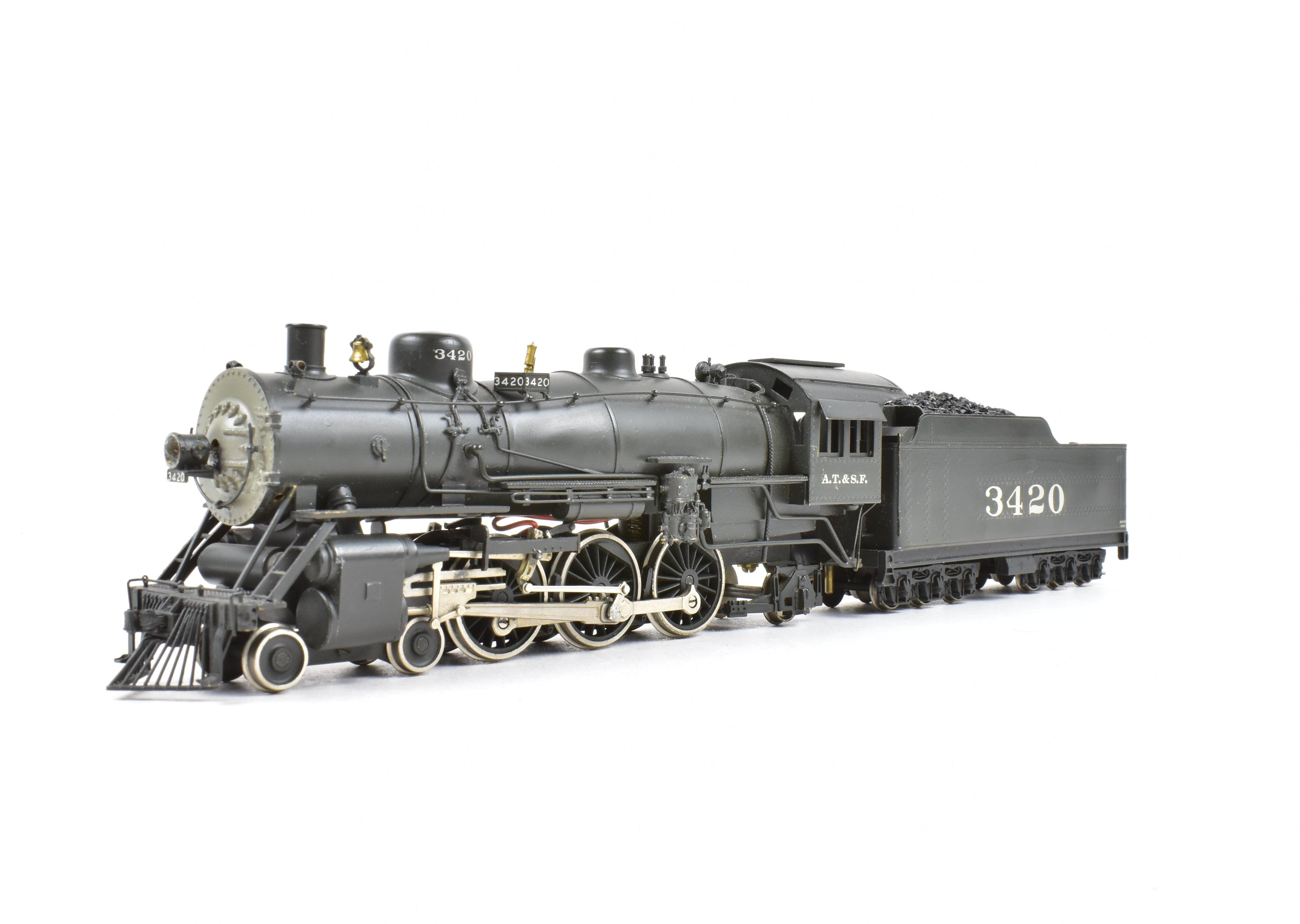 HO Scale Brass Model Train - Associated Hobby Manufacturers (AHM) HCB AT&SF - Santa Fe 3400 Class 4-6-2 Custom Painted Steam Locomotive