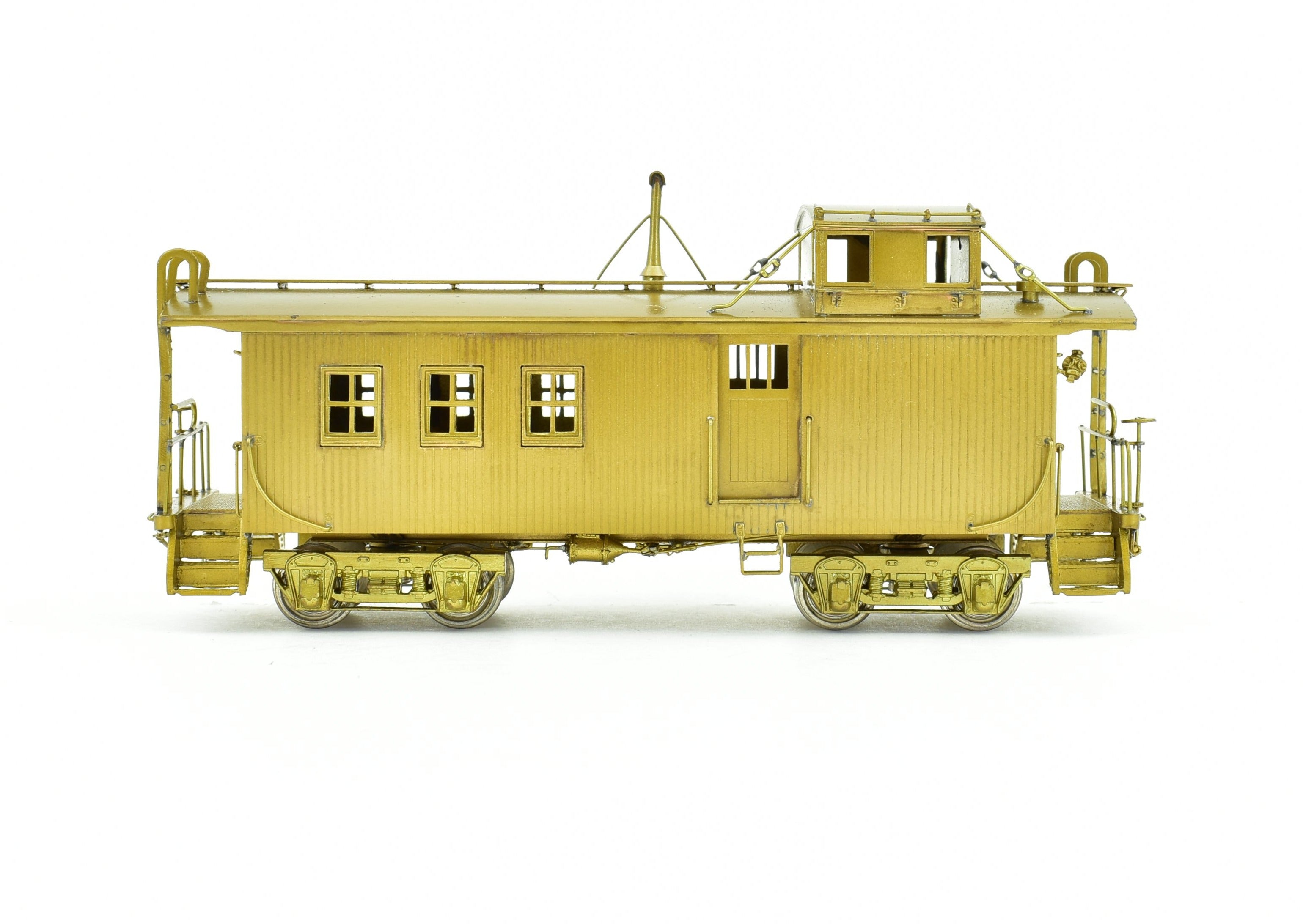 HO Scale Brass Model Railroad CON Oriental Limited CB&Q - CB&Q NE-1 28-Foot Side Door Wood Caboose