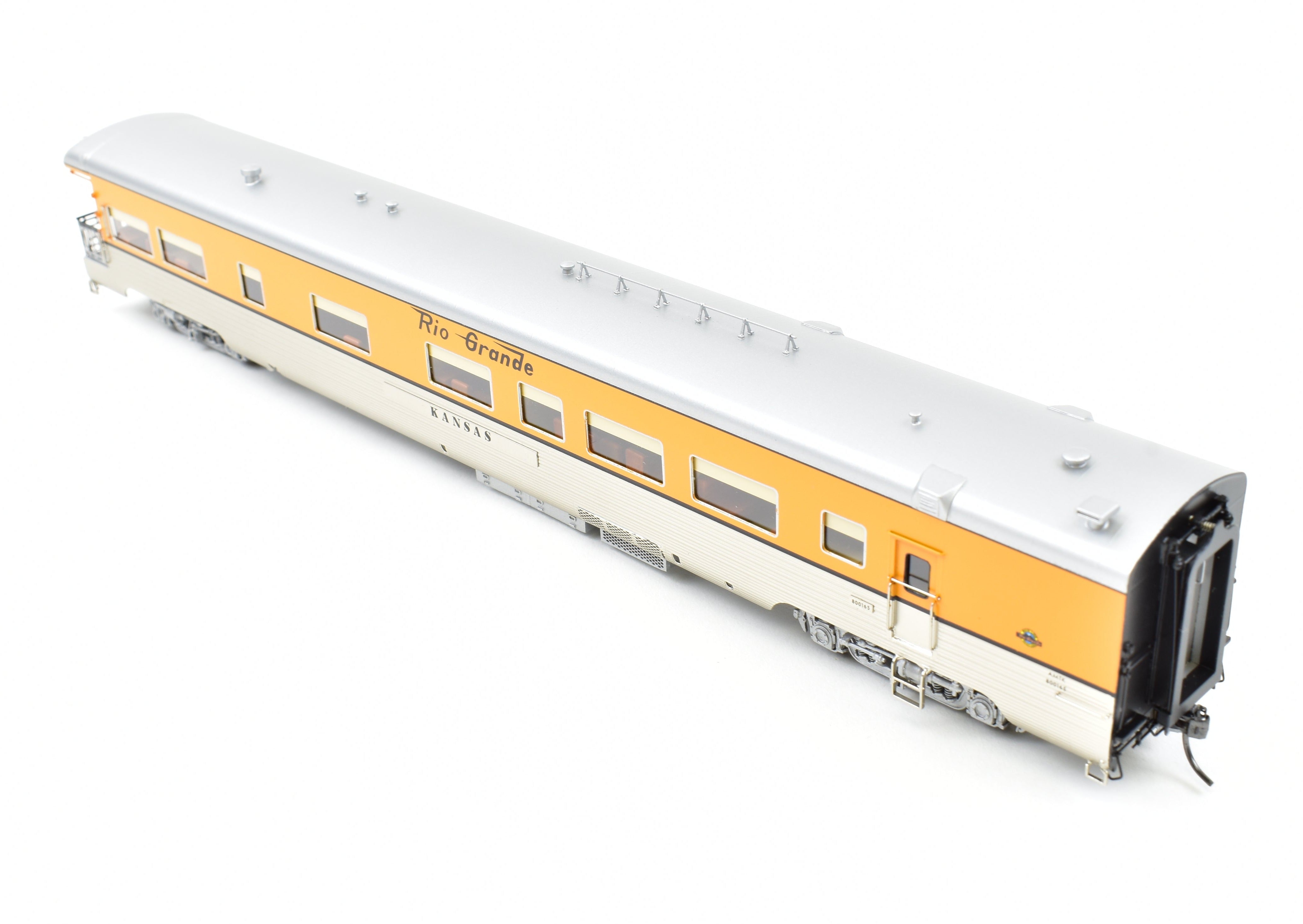 HO Scale Brass Division Point (D&RGW - Denver & Rio Grande Western) Lightweight Business Car with Kansas Factory Paint, Ideal for Model Train Enthusiasts