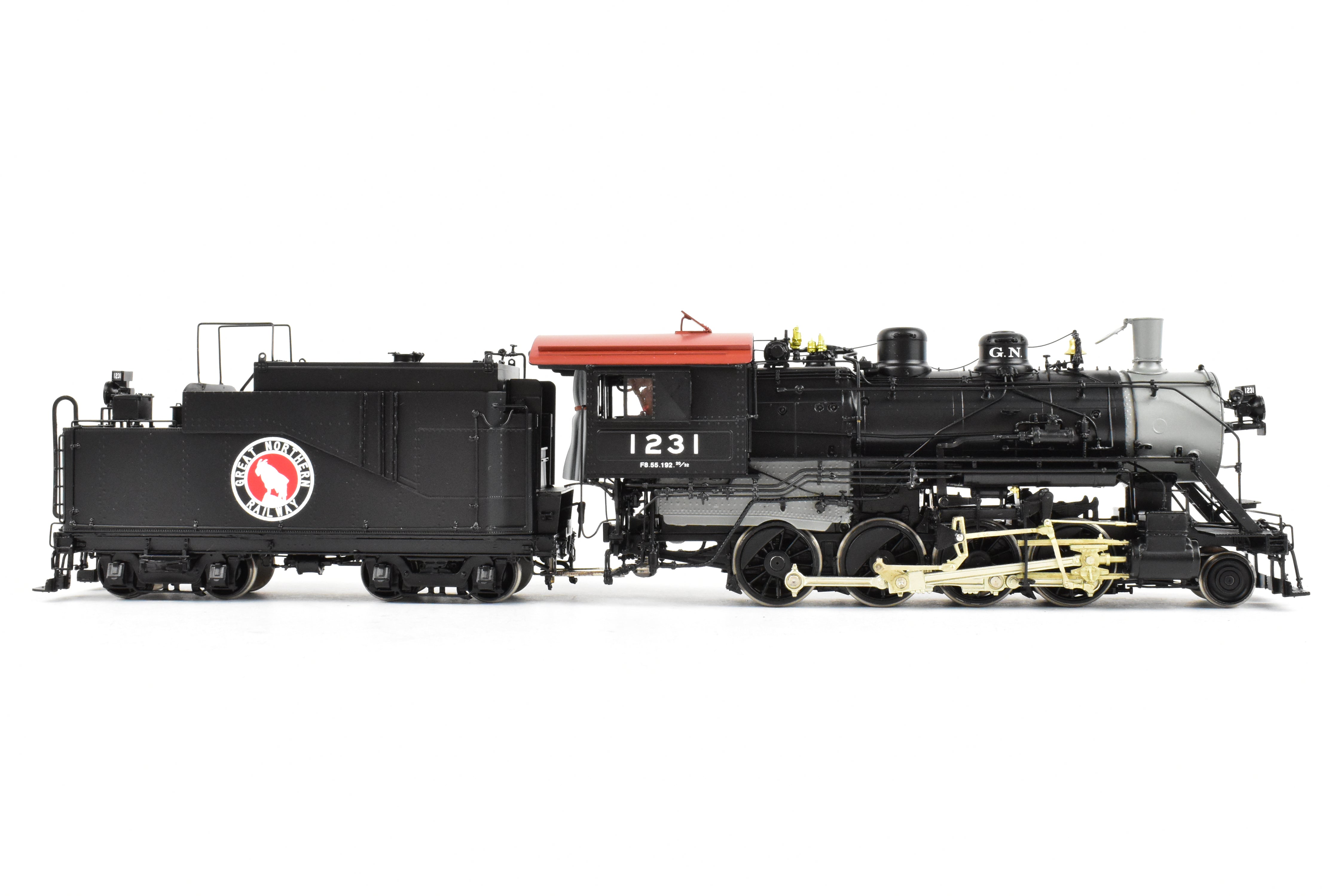 HO Brass GN - Great Northern F-8 2-8-0 FP Black Oil-Fired No. 1231 Model
