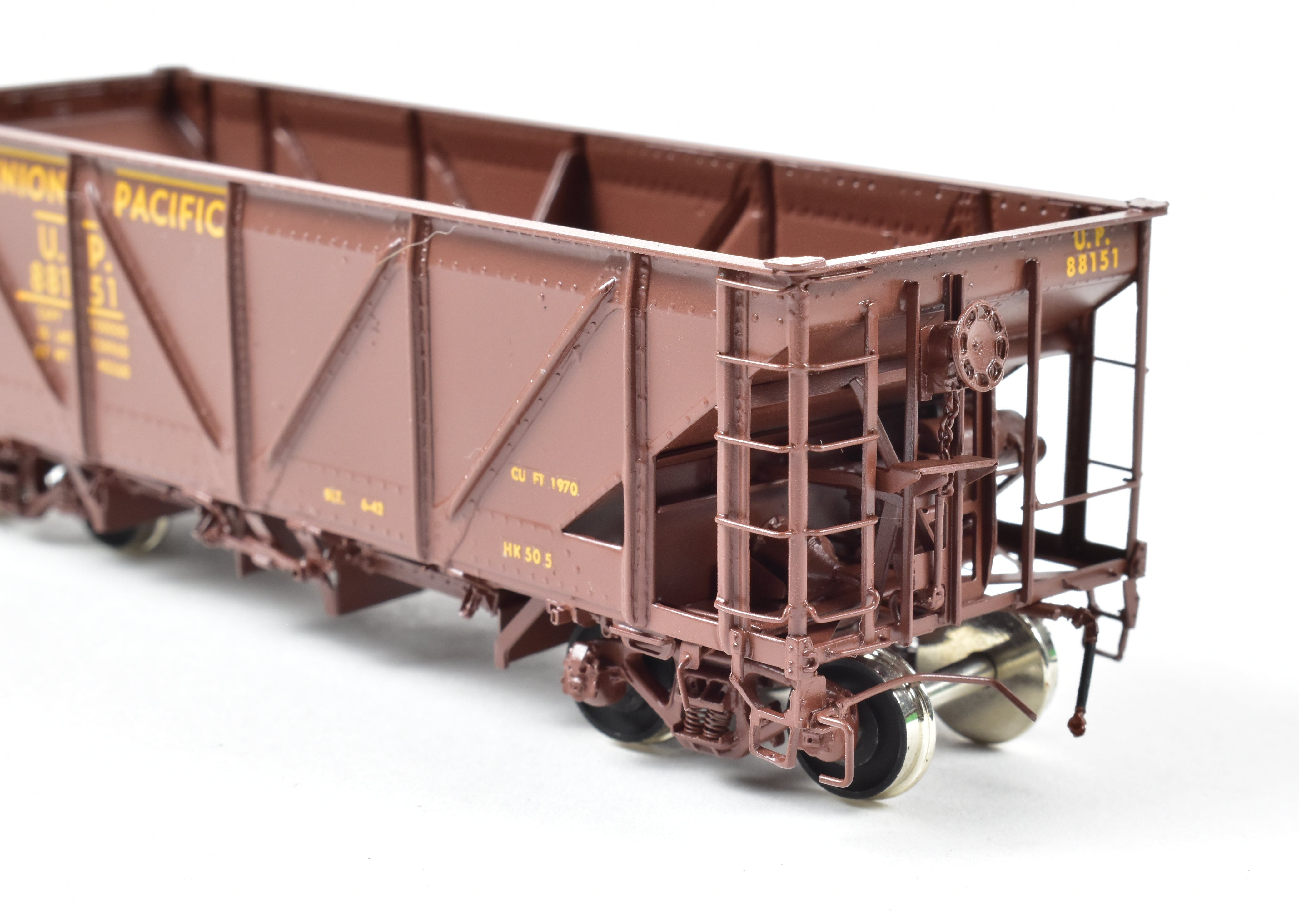 HO Scale Brass Freight Car - OMI (Overland Models, Inc.) Union Pacific Hart Selective Ballast & Coal Car HK - 50 - 5 FP, Ideal for Model Railroading