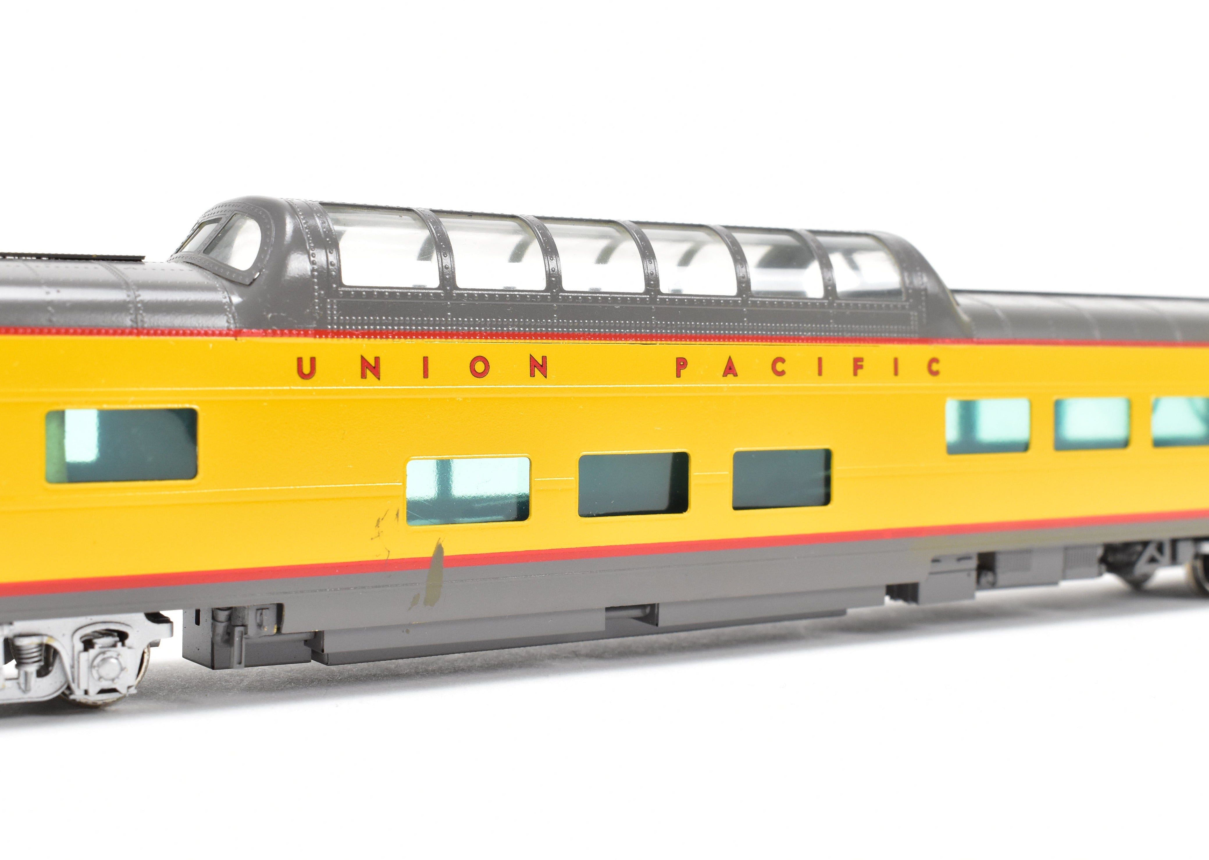 HO Scale Brass Model - Wasatch Model Co. Union Pacific ACF 1955 9000 Series Dome Lounge Observation Car Modified for Mid - Train Service, Car Number #9002