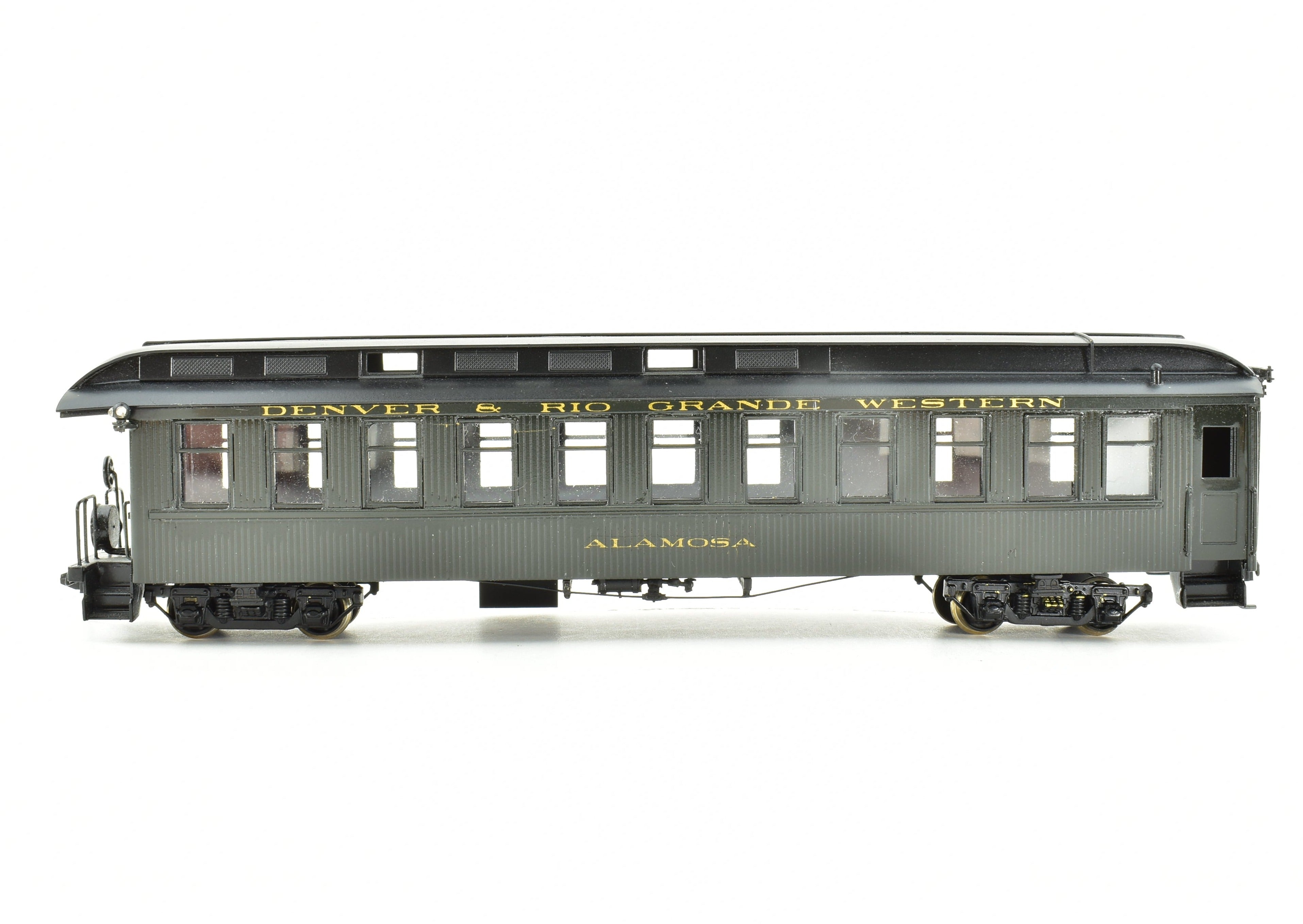 HOn3 Scale Custom Painted Brass NJ Custom Denver & Rio Grande Western (D&RGW) Parlor Car Alamosa Model Train, No Box