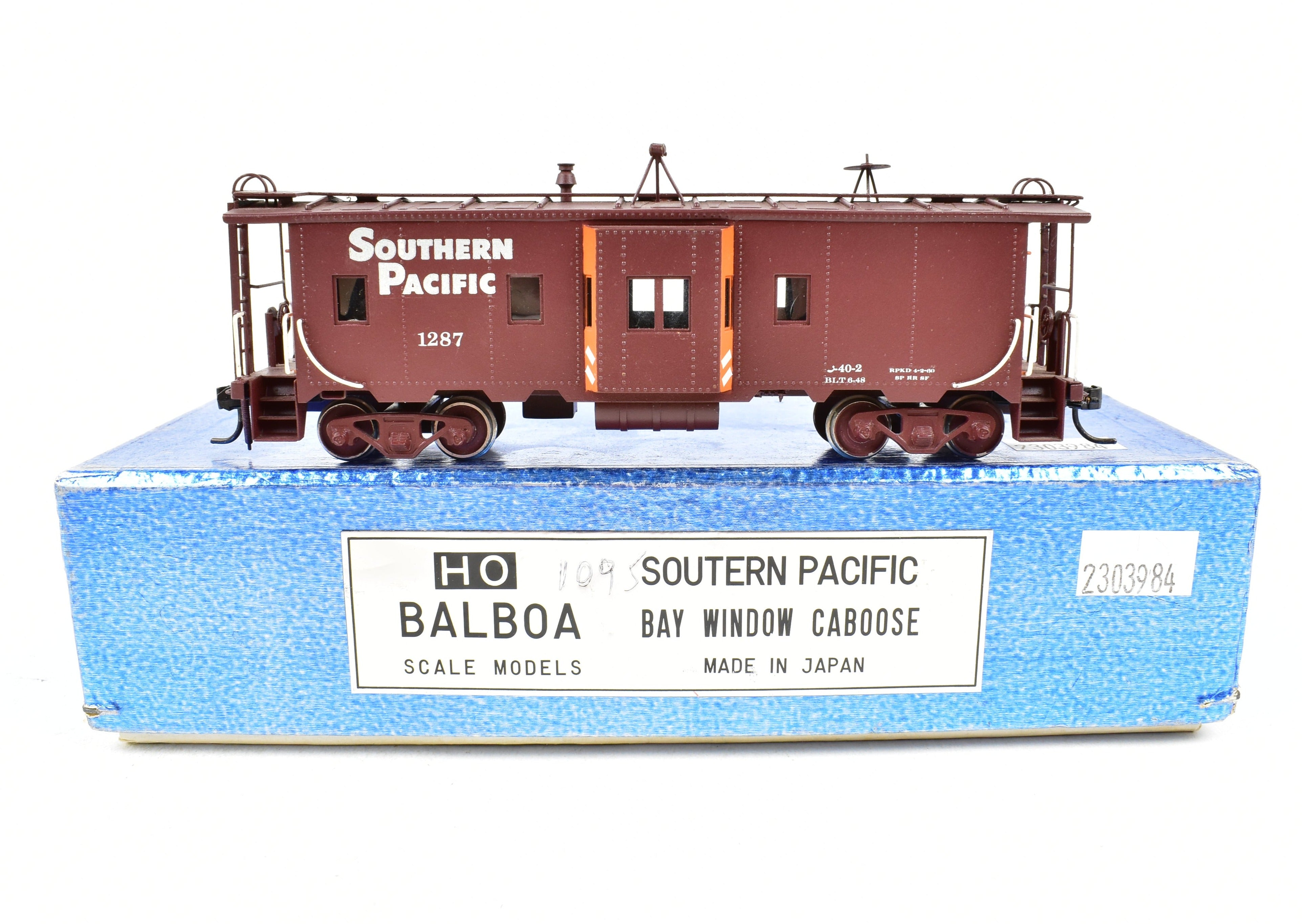 Custom Painted HO Brass Balboa SP Southern Pacific Bay Window Caboose