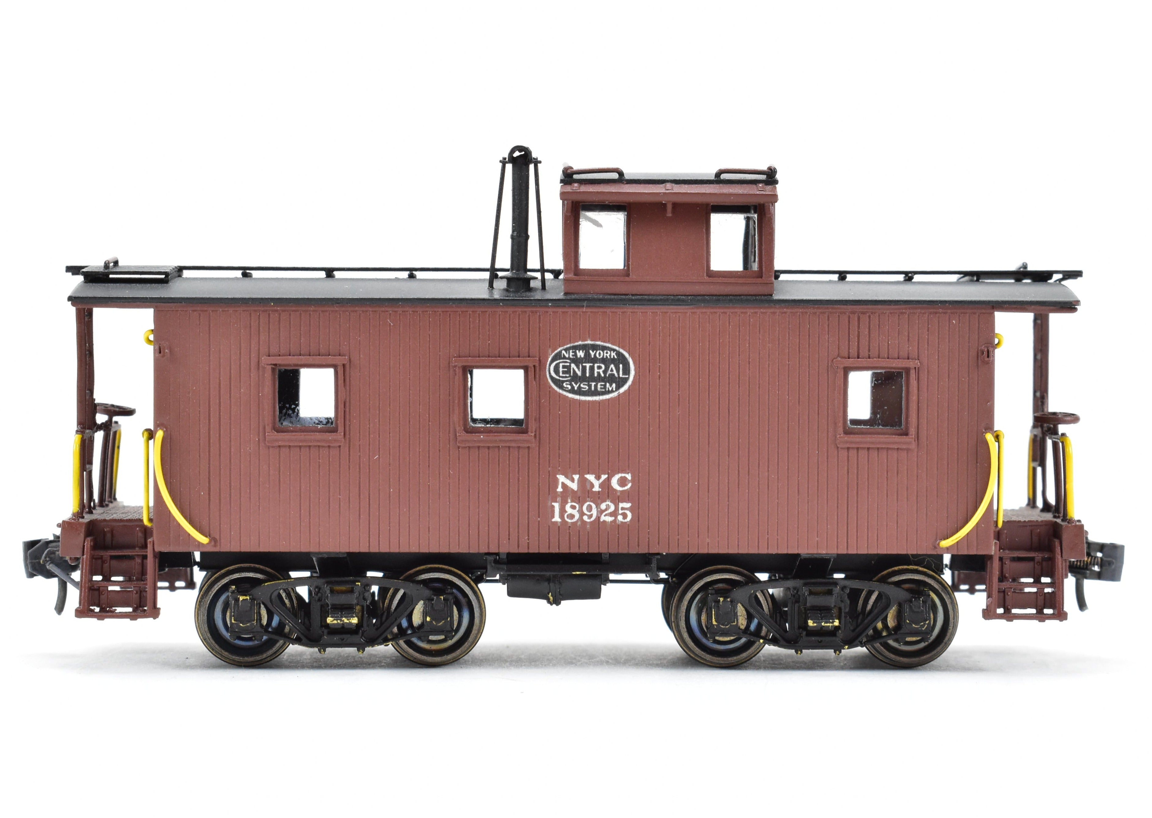 HO Scale Brass Model of Overland Models, Inc. New York Central 24-Foot Wood Caboose with FP No. 18925