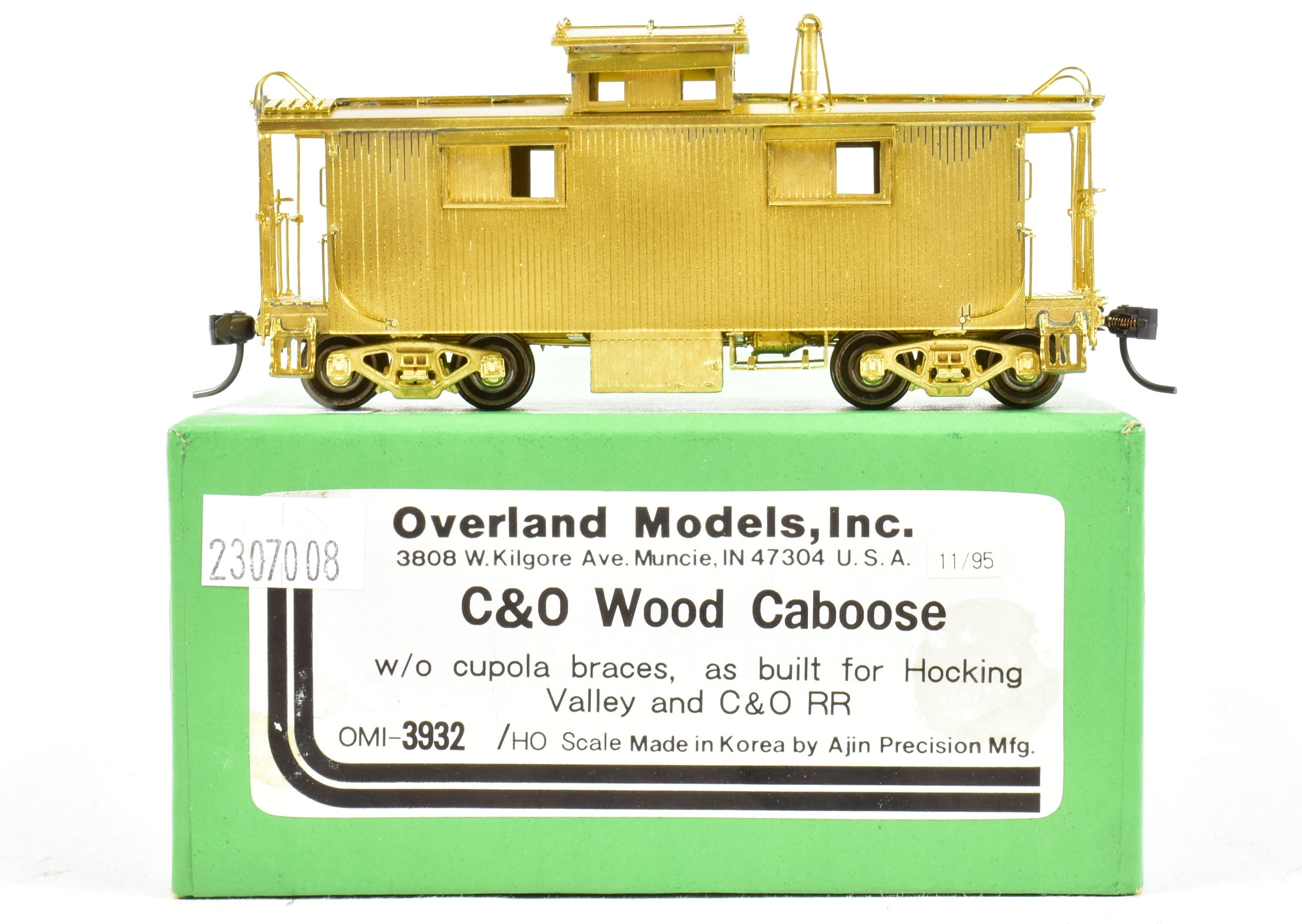 HO Scale Brass OMI C&O Wood Caboose by Overland Models, Inc.