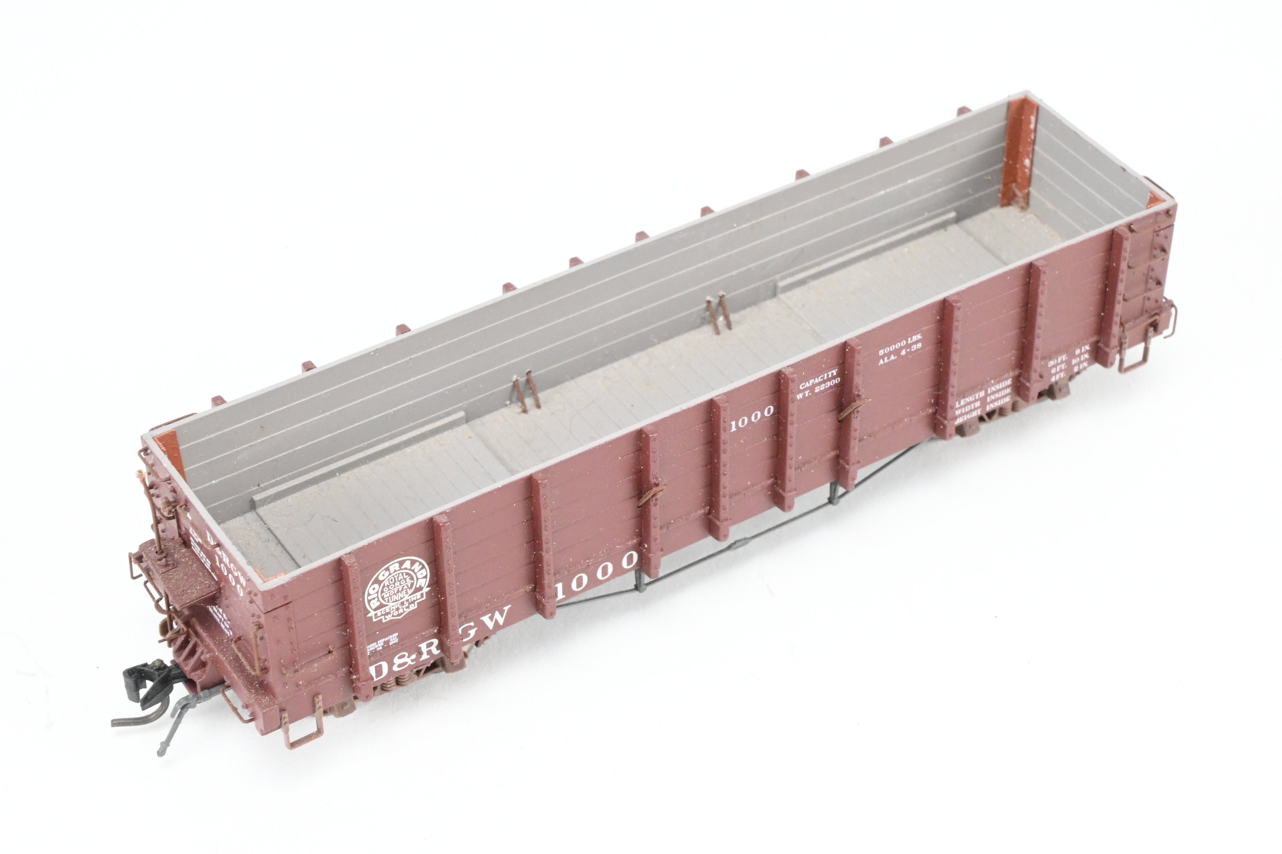 HOn3 Scale Blackstone Models D&RGW - Denver & Rio Grande Western High Side Gondola Model with Moffat Tunnel Herald No. 1000 and Missing Brake Wheel for Model Train Enthusiasts