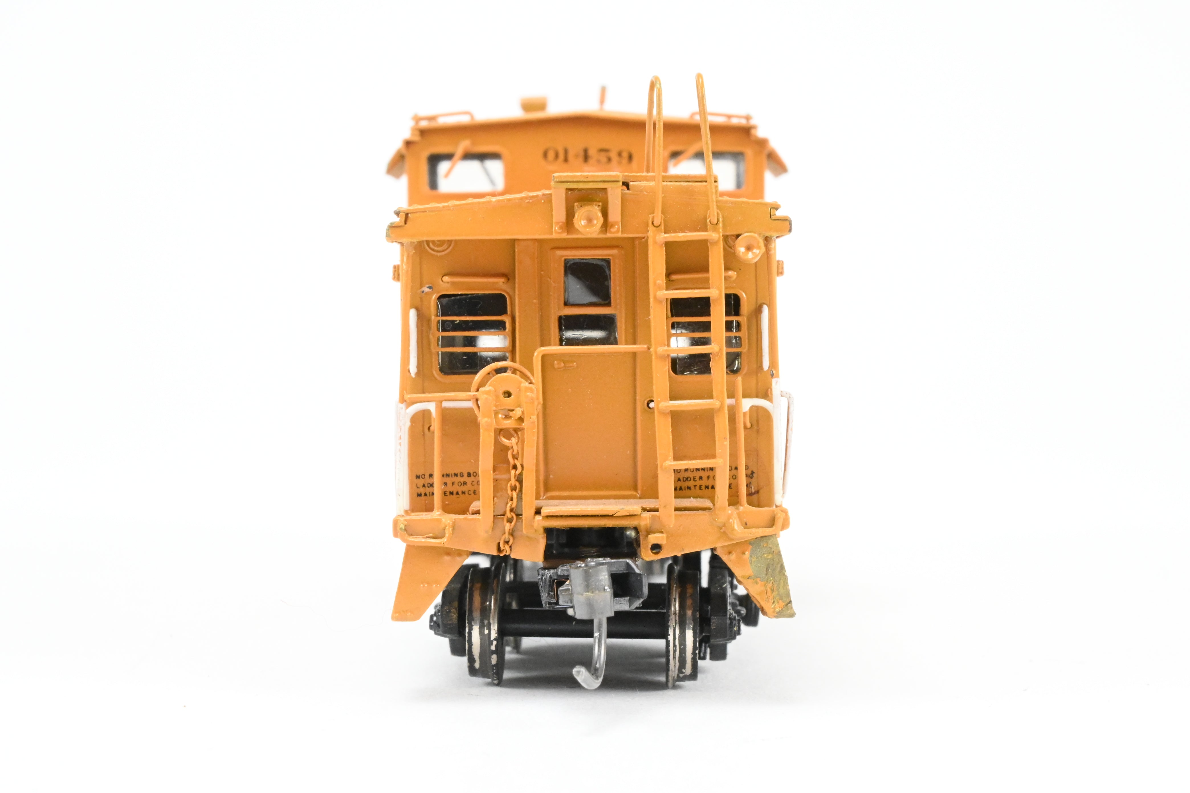 HO Scale Brass Model - Overland Models, Inc. D&RGW - Denver & Rio Grande Western Wide Vision Caboose 1500 Class CP in Vibrant Orange, Numbered 01459 for Model Train Enthusiasts