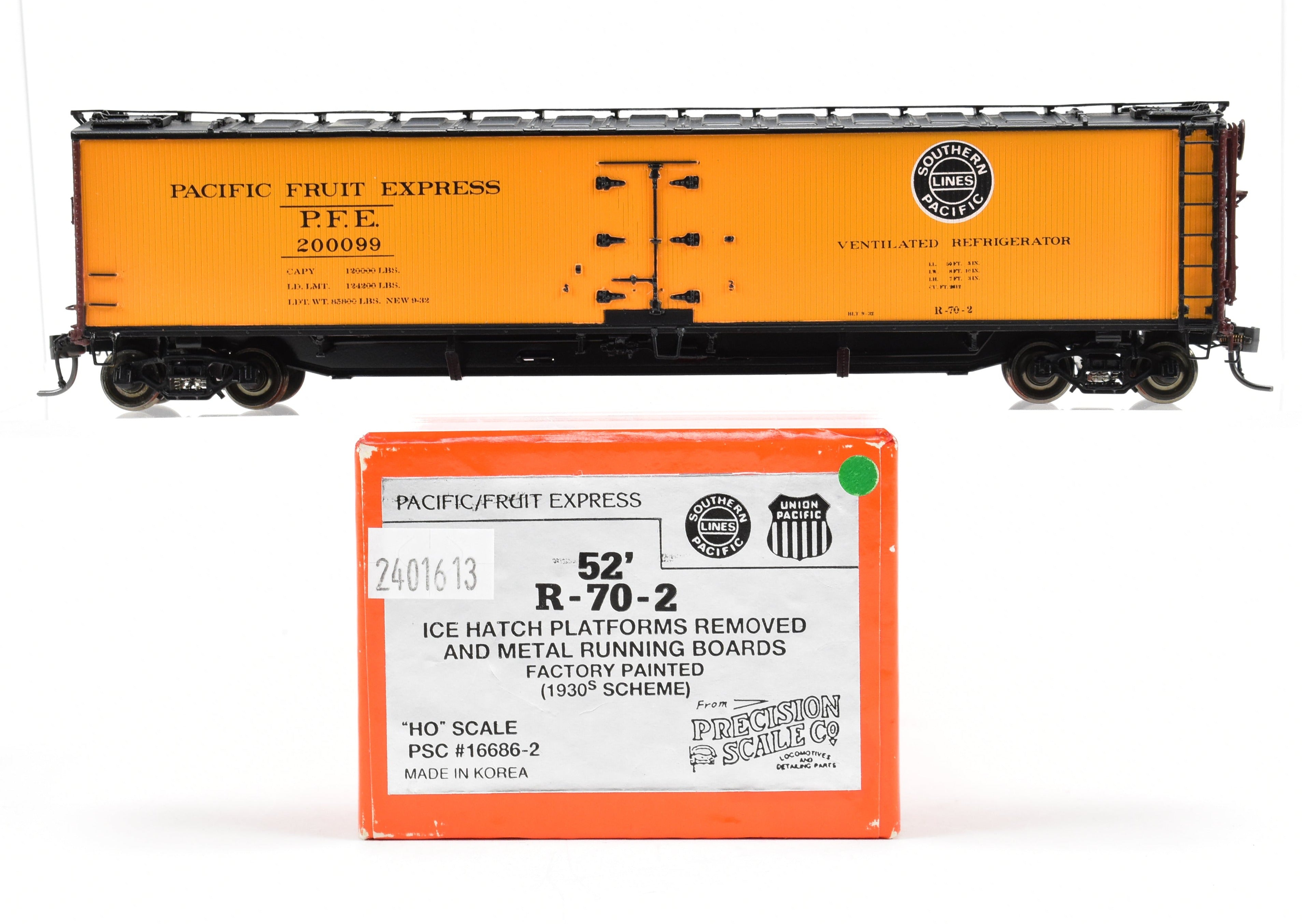HO Scale Brass Precision 52' R-70-2 Ice Refrigerator Car FP No. 200099