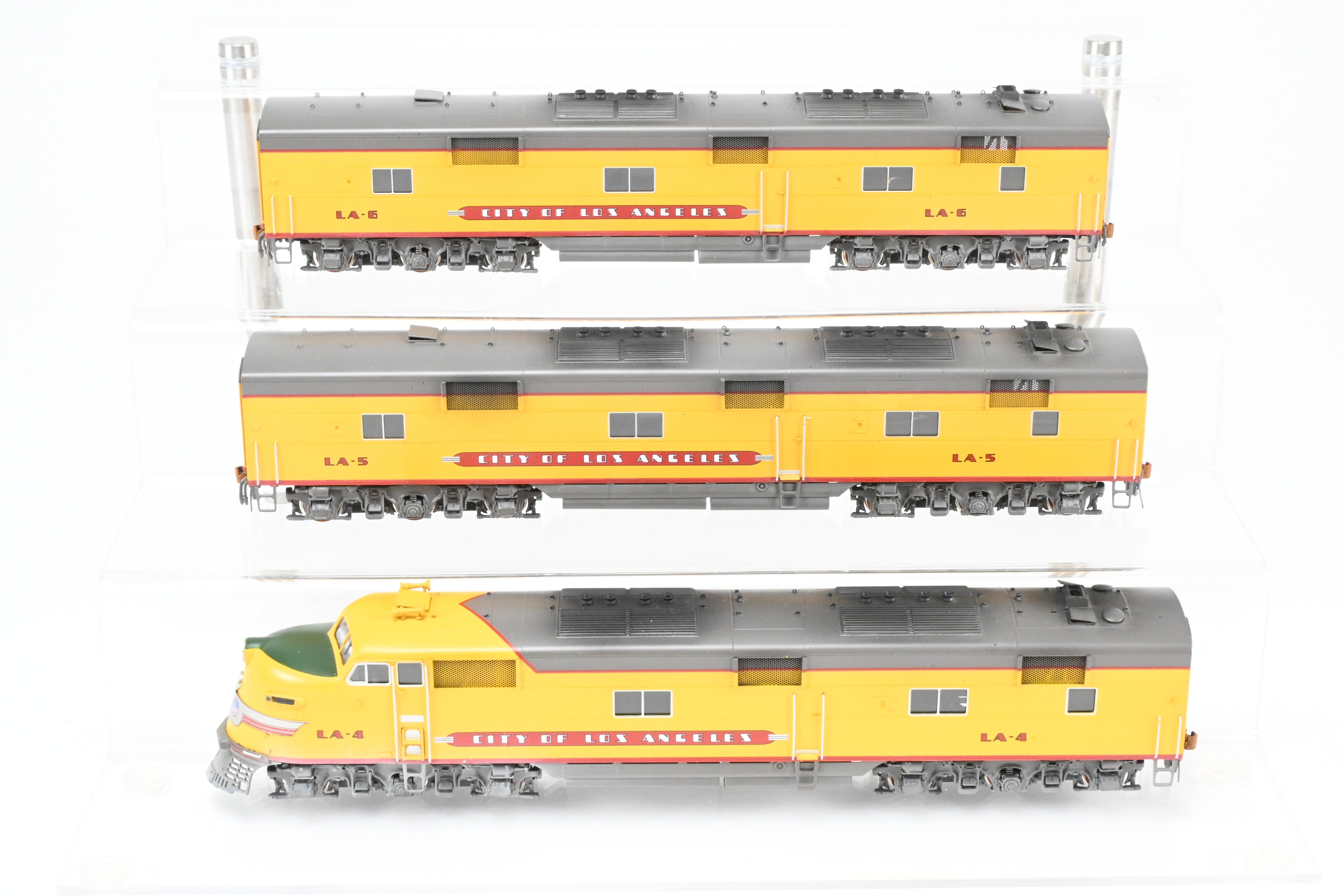 HO Scale Brass Diesel Locomotive Set - Challenger Imports Union Pacific City of Los Angeles EMD E6 A/B/B Set with Weathering Finishing