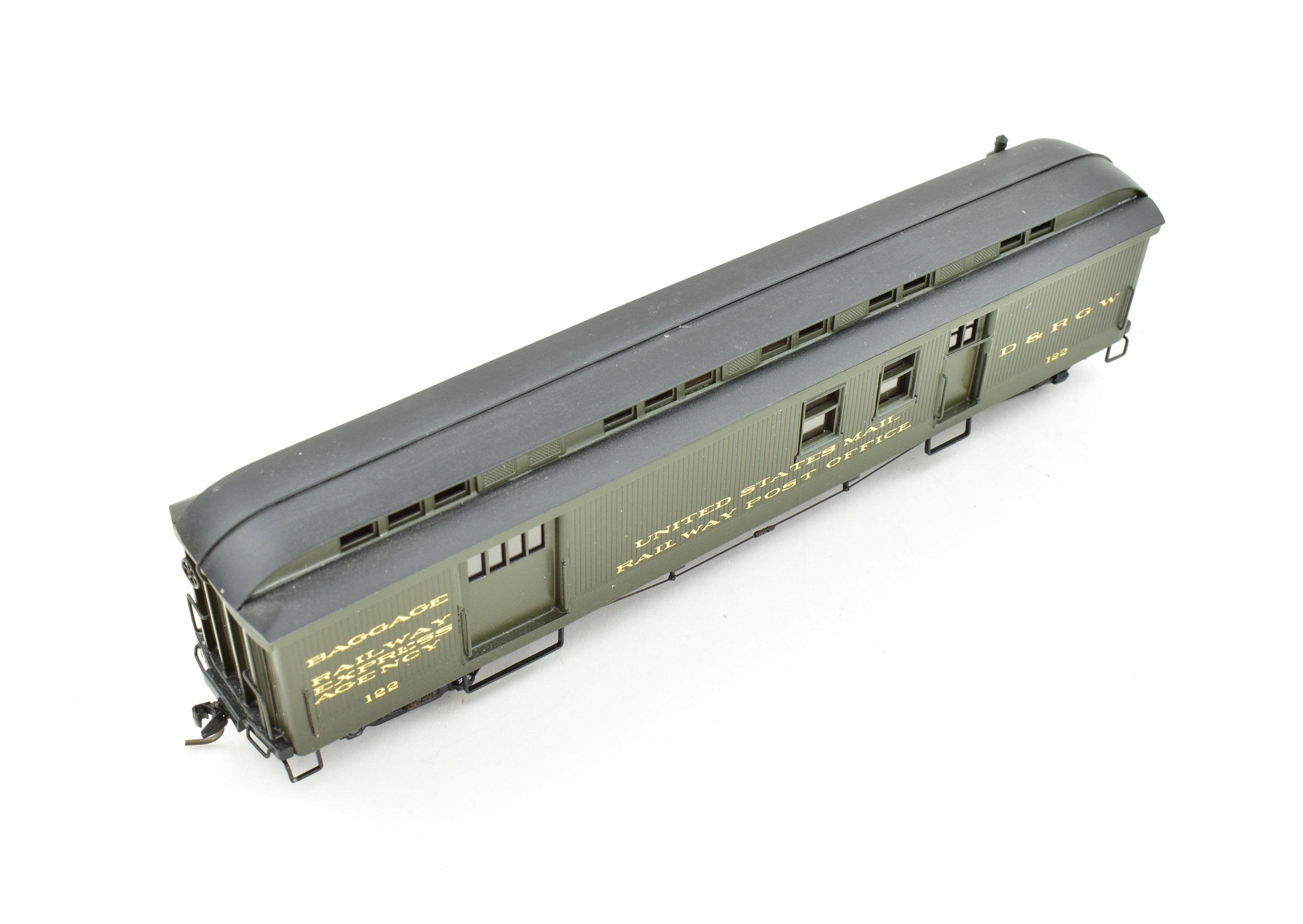 HOn3 Scale Custom-Painted Brass D&RGW - Denver & Rio Grande Western RPO Car by NJ Custom Brass, No Original Box