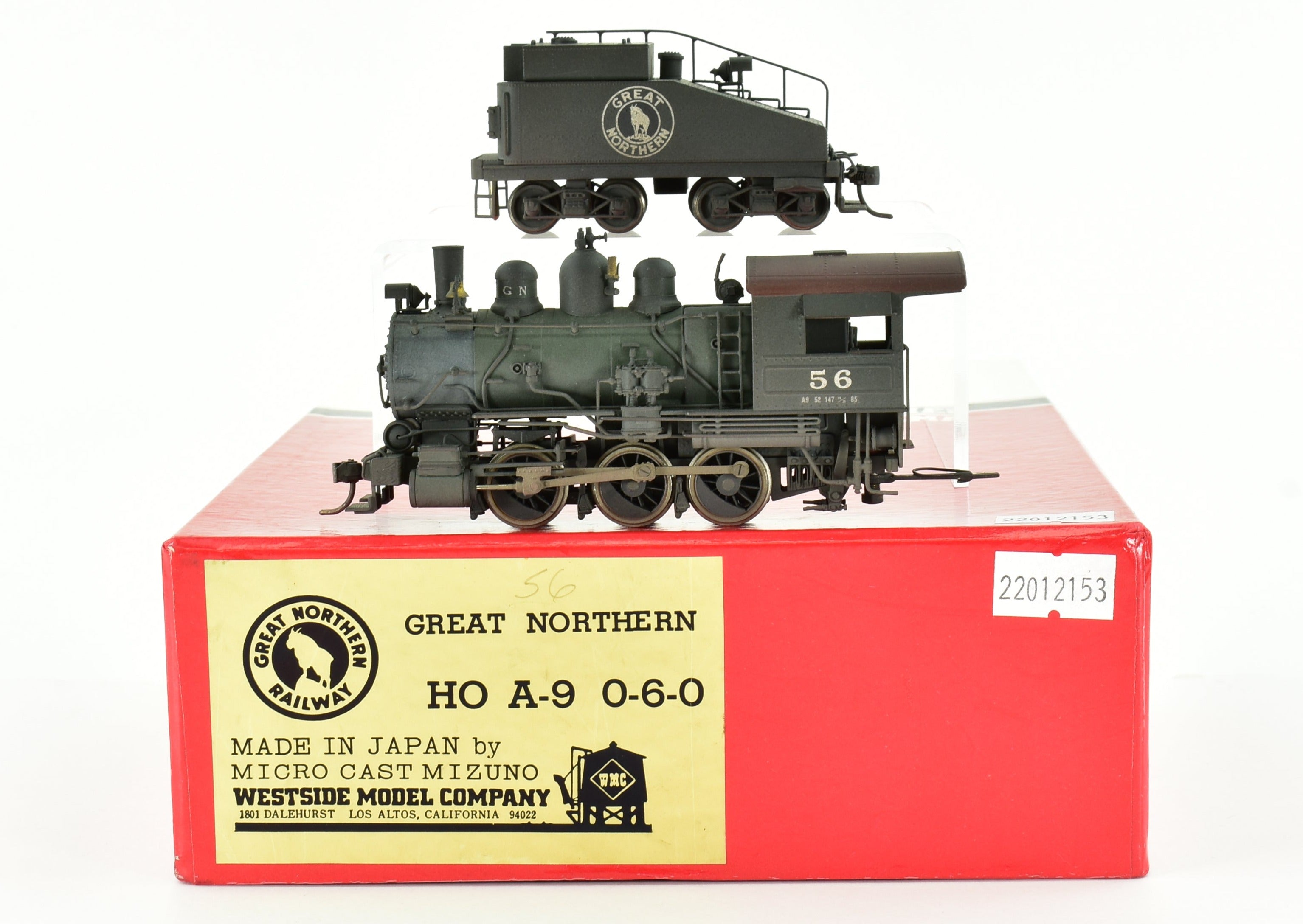 HO Scale Brass Great Northern 0-6-0 A-9 Custom Painted Steam Locomotive No. 56