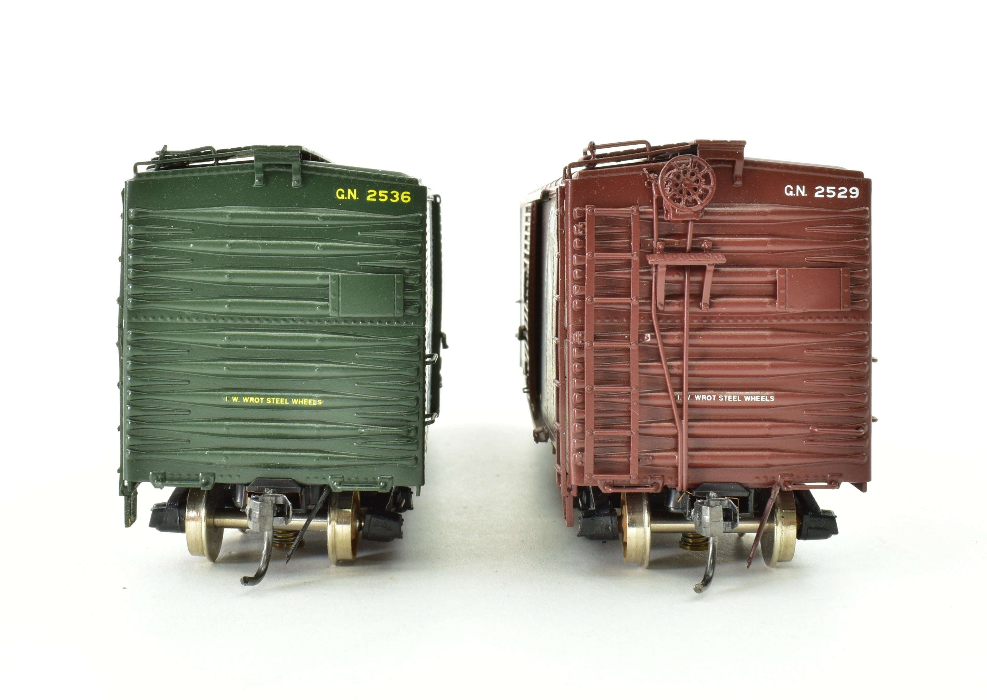 HO Scale Brass Precision Scale Co. (PSC) Great Northern (GN) 40-Foot Single Door Boxcars (Set of 2) - Without Original Boxes