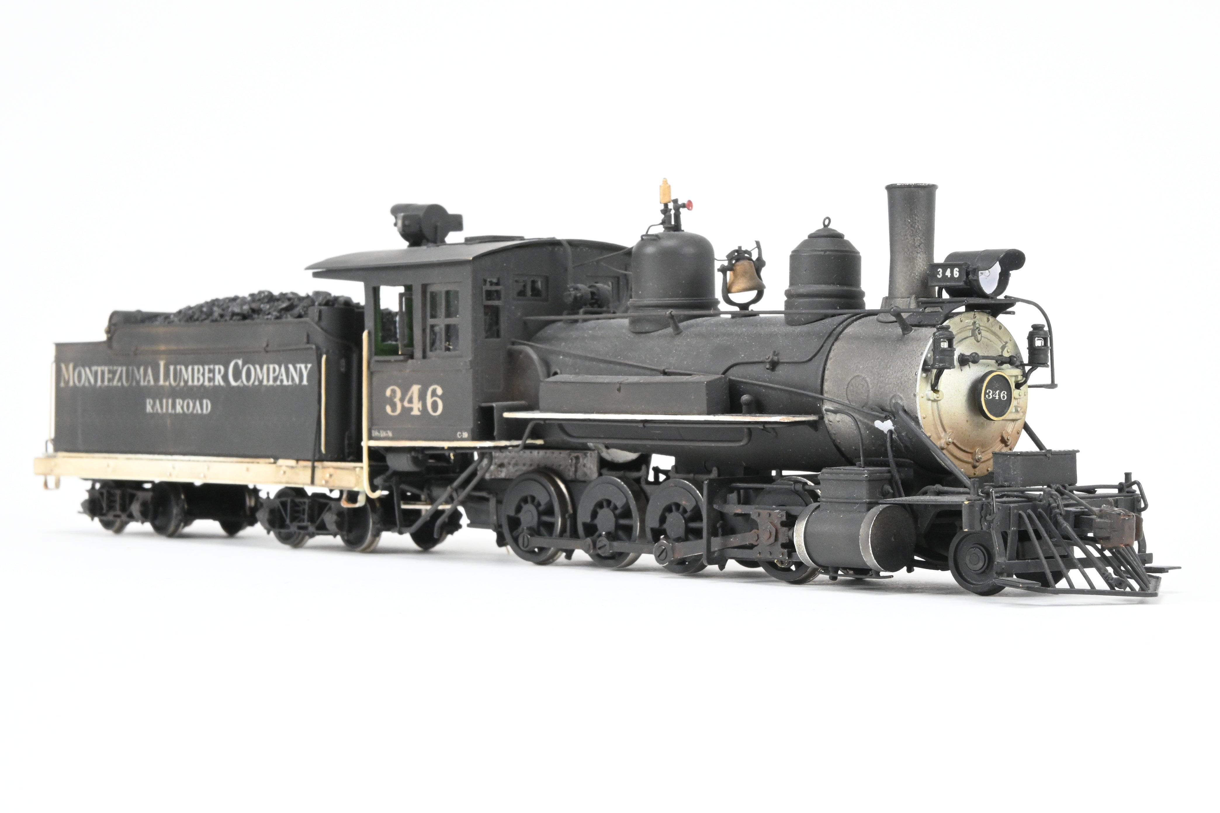 On3 Scale Brass Model Train - Balboa Scale Models' Exclusive Custom Denver & Rio Grande C-19 2-8-0 CP Locomotive with Correct Tender for Montezuma Lumber Co. #346, Featuring Added Details and SoundTraxx Tsunami DCC/Sound System