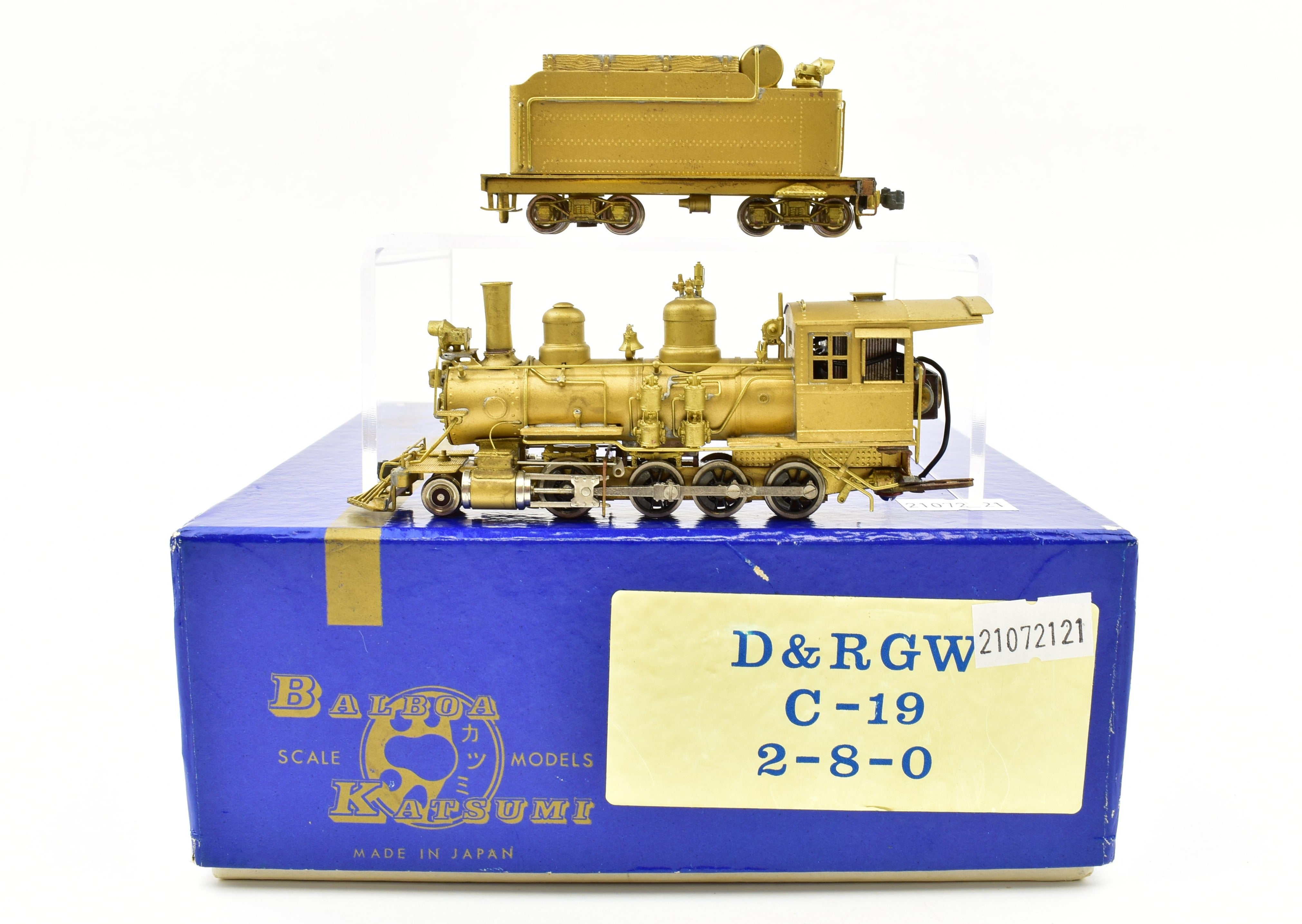 HOn3 Scale Brass Model Train - Balboa Denver & Rio Grande Western C-19 2-8-0 Locomotive #340