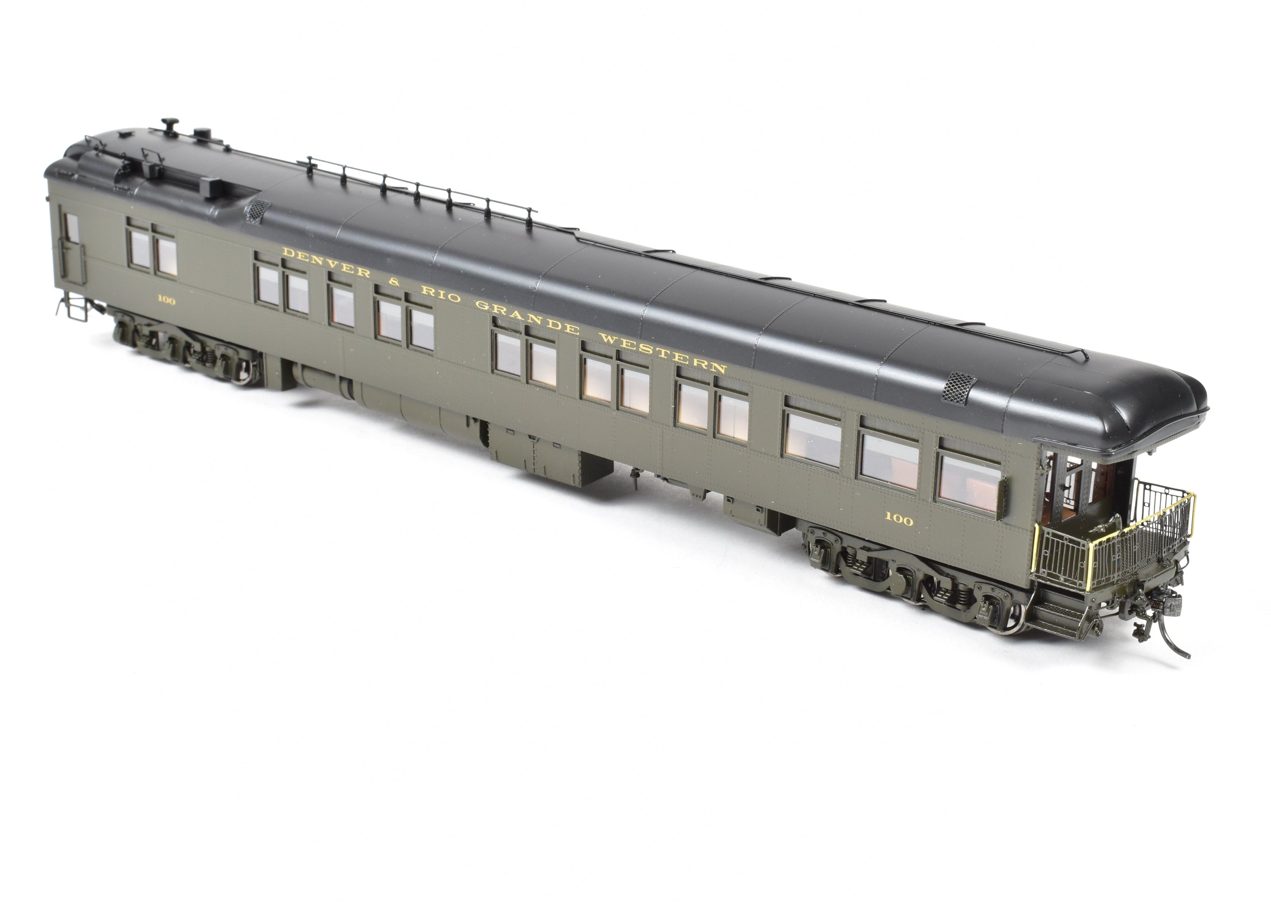 1937 - 1951 Era HO NEW Brass North Bank Line D&RGW 100 Pullman Green Business Car